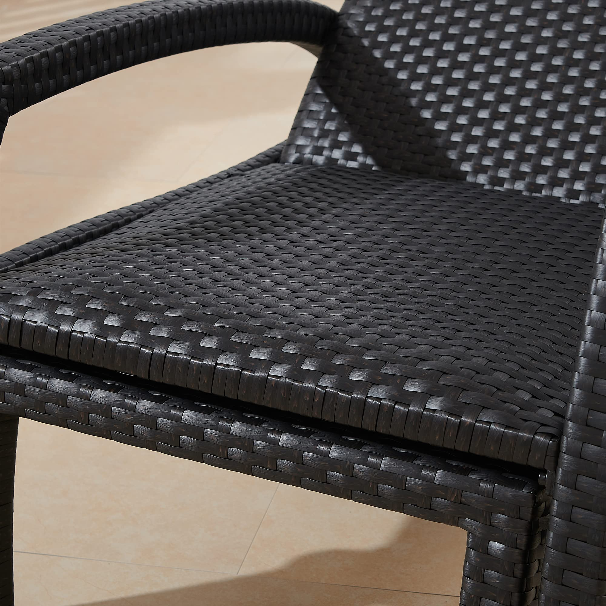 【Home&Garden】Outdoor Wicker Convertible Chaise Lounge Patio Woven Padded 2-Pack Aluminum Lounger