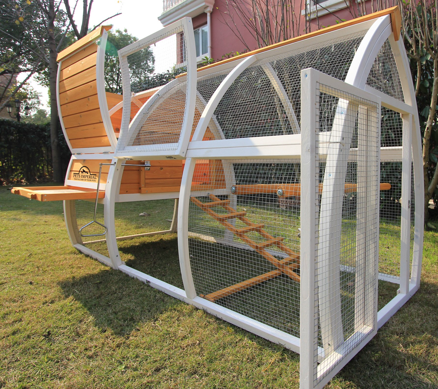 【Pet】Chicken Coop - Ark Poultry Nest Box - Chickn House with Sliding Tray & Opening Roof