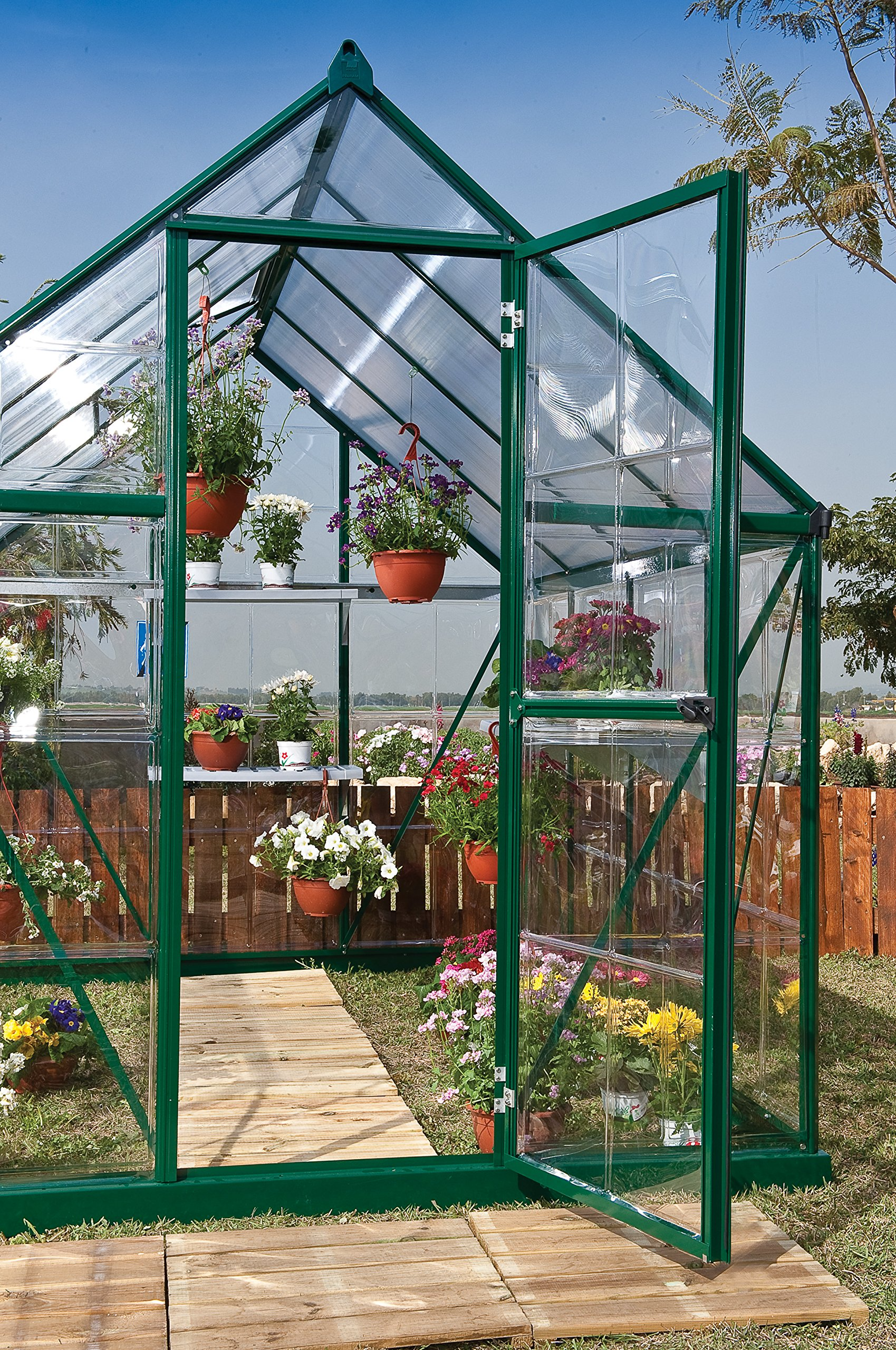 【Home&Garden】【BS】Canopia Hybrid 6' x 8' Greenhouse - Forest Green
