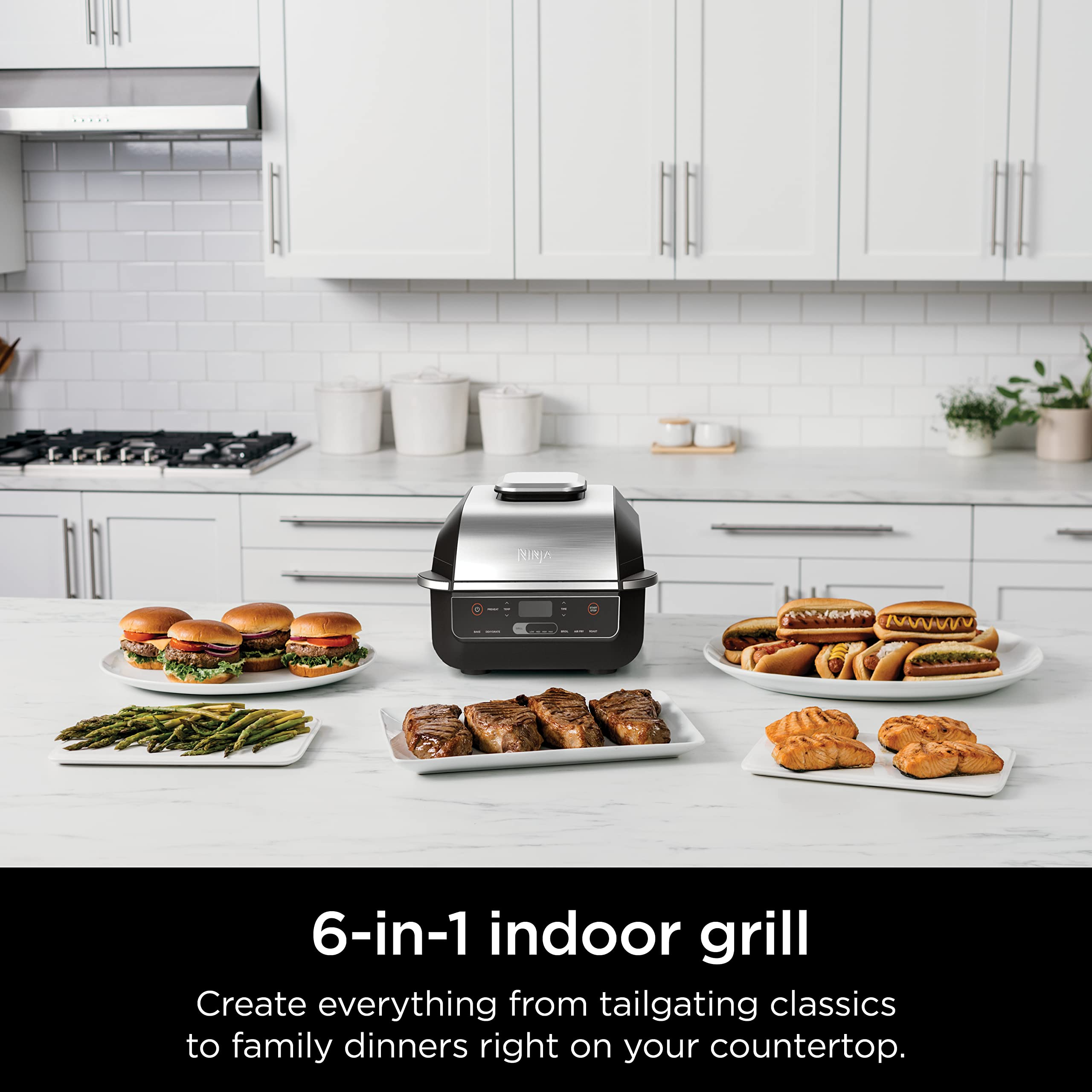 【Appliances】Ninja EG201 Foodi 6-in-1 Indoor Grill with Air Fry, Roast, Bake, Broil & Dehydrate