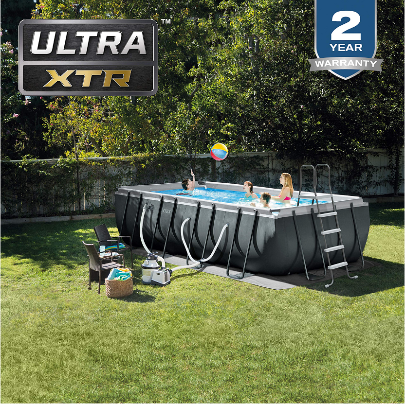 【Sports&Outdoors】INTEX Rectangular Ultra XTR Pool Set with Sand Filter Pump, Multi-Size