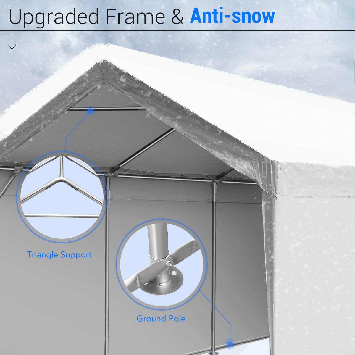 【Home&Garden】12x20 ft Upgraded Heavy Duty Carport with Removable Sidewalls, Portable Car Canopy, Garage Tent