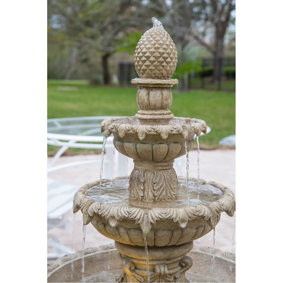 【Décor】Kenroy Home Ibiza Water Fountain, Outdoor Floor Fountain, Sandstone