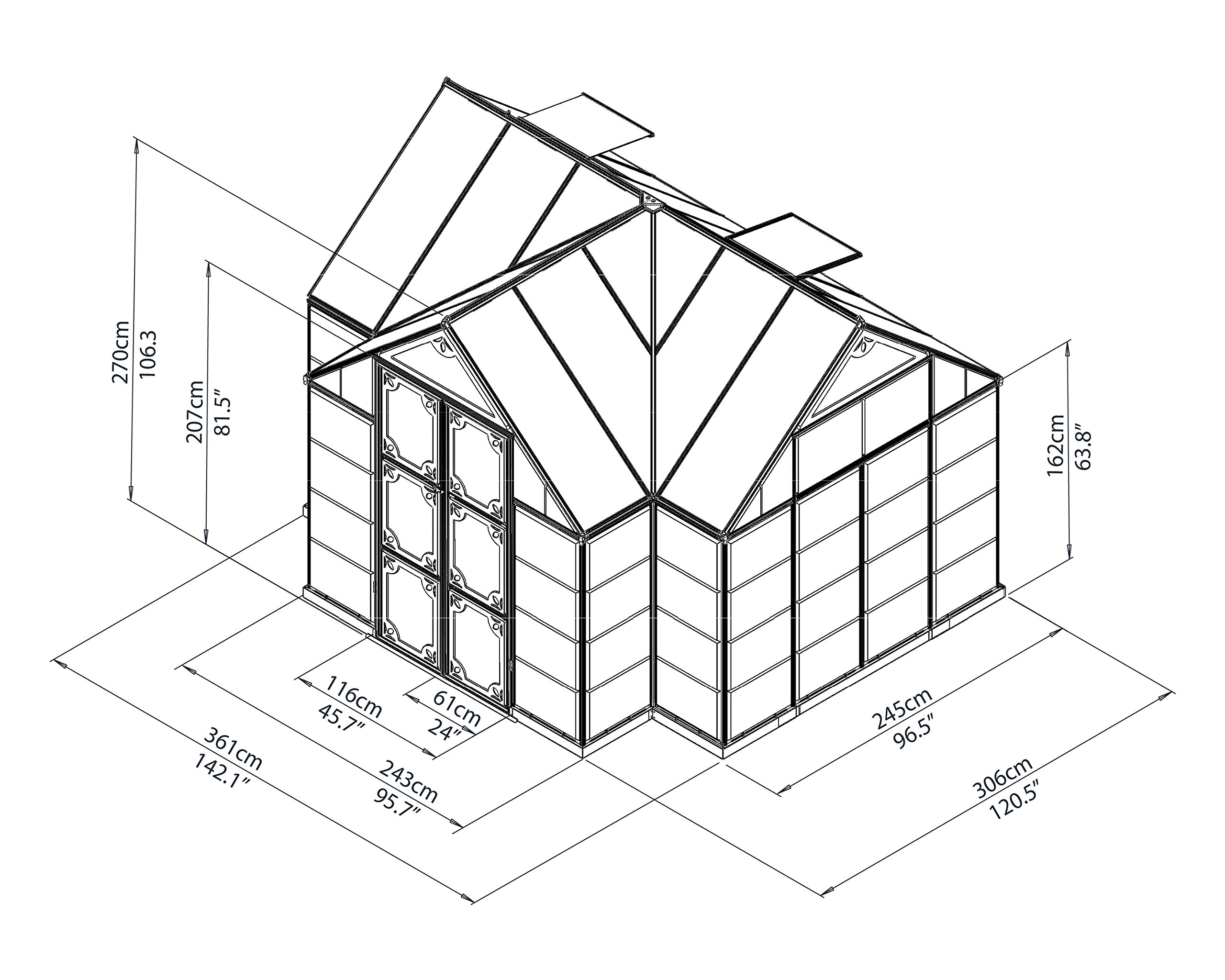 【Home&Garden】Four Season Chalet, 12 x 8 x 9, Charcoal Gray