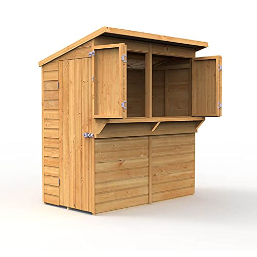 【Home&Garden】【BS】Outdoor Garden Bar, 6' x 3' Forest Wooden Shiplap Pent Garden Bar