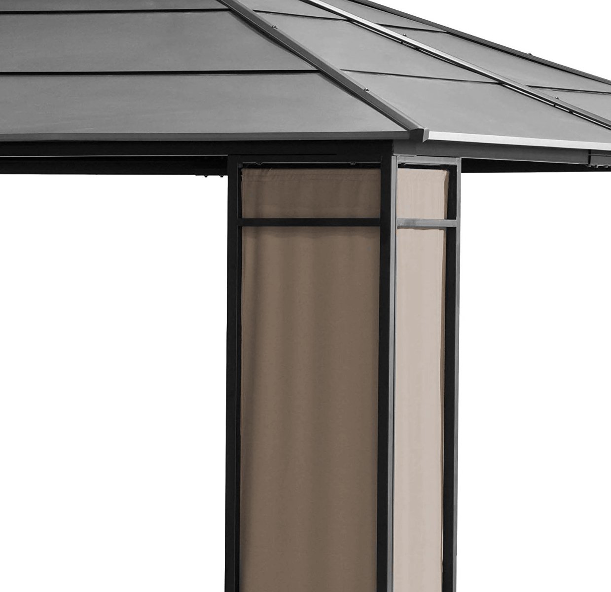 【Gazebo】10x12 Heavy Duty Galvanized Steel Hardtop Wyndham Patio Gazebo with Mosquito Netting