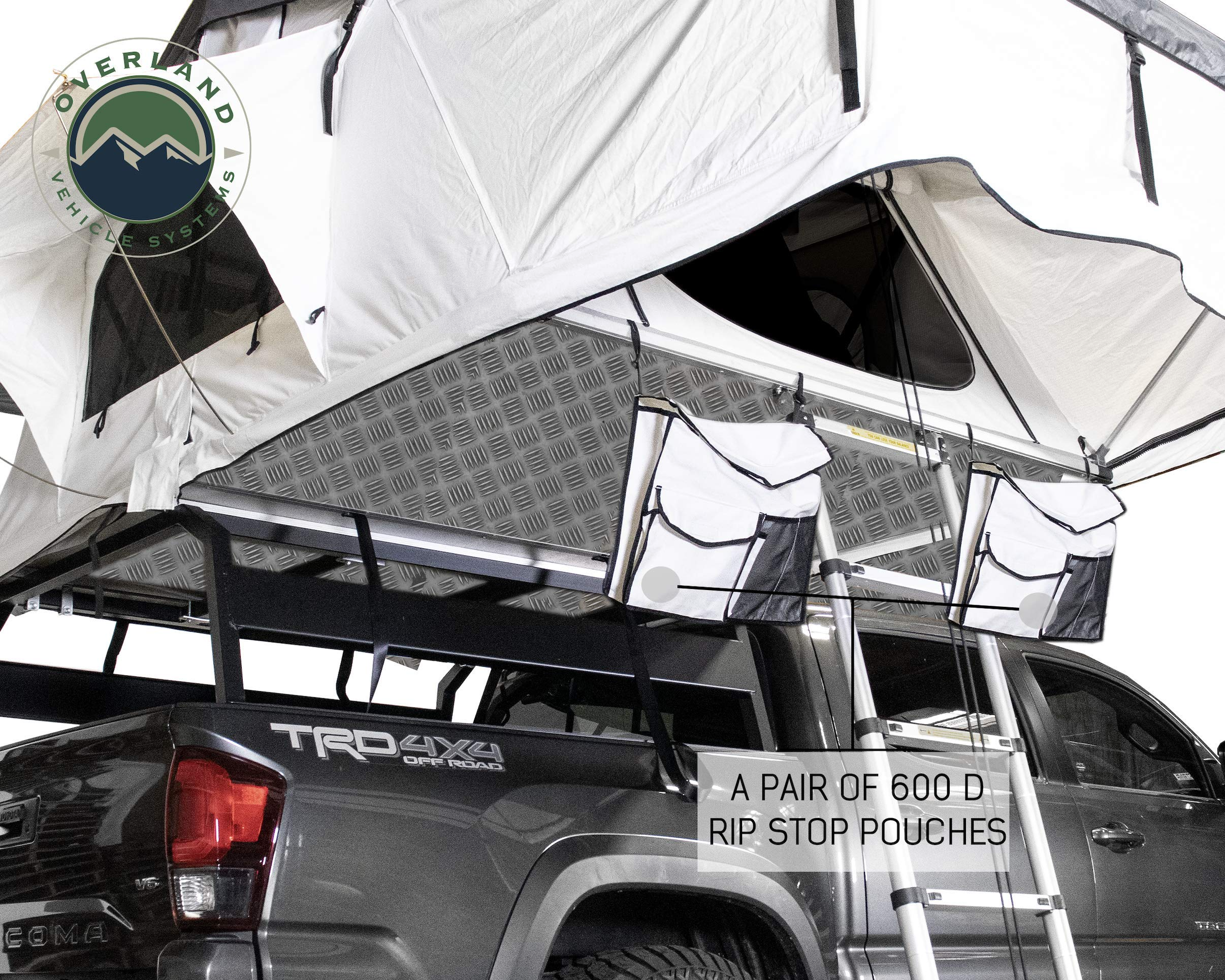 【Sports&Outdoors】Nomadic 3 Extended Roof Top Tent - White Base with Gray Rain Fly & Black Cover Universal