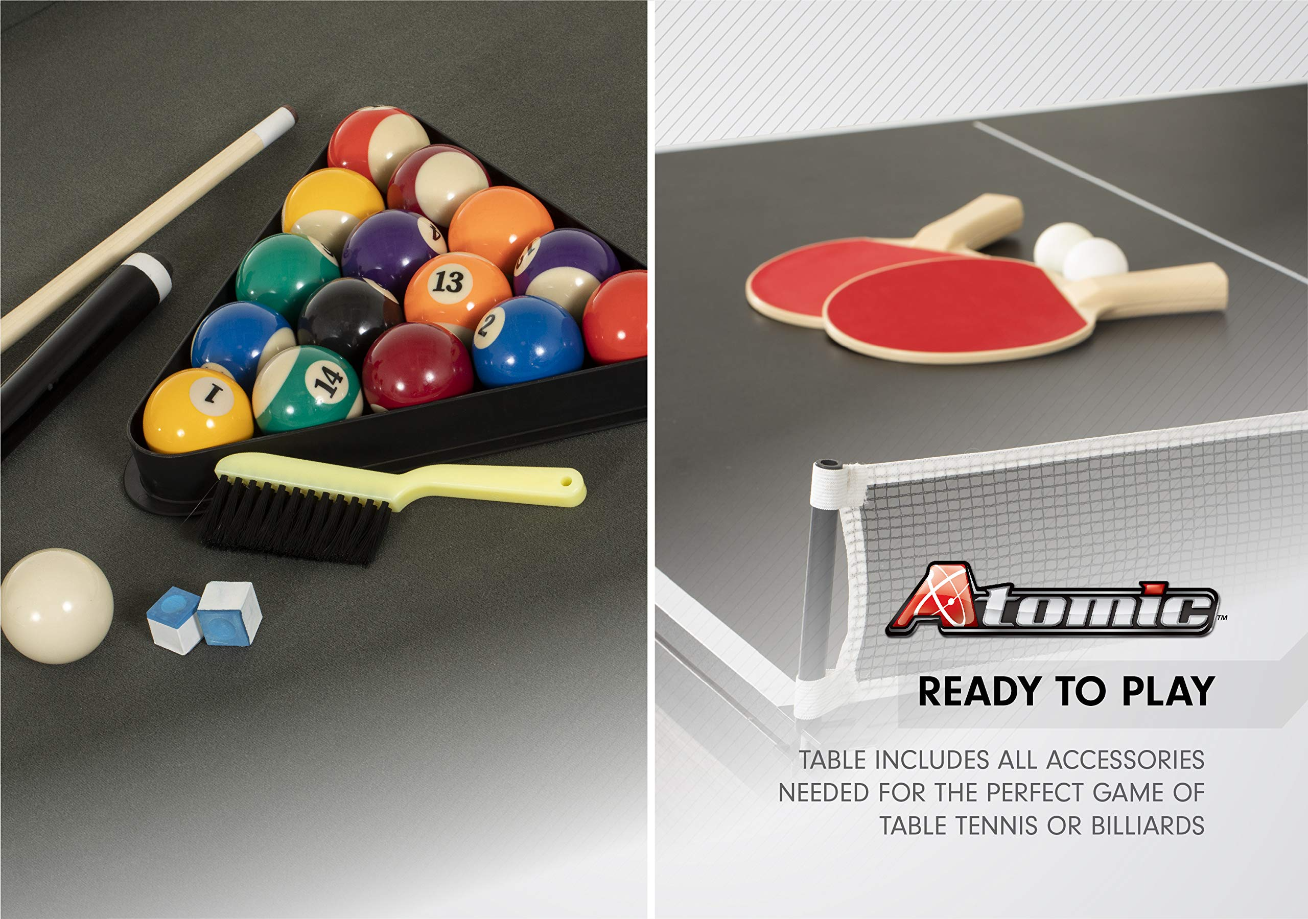 【Sports&Outdoors】7' Hampton 3-in-1 Combination Table Includes Billiards, Table Tennis & Dining Table