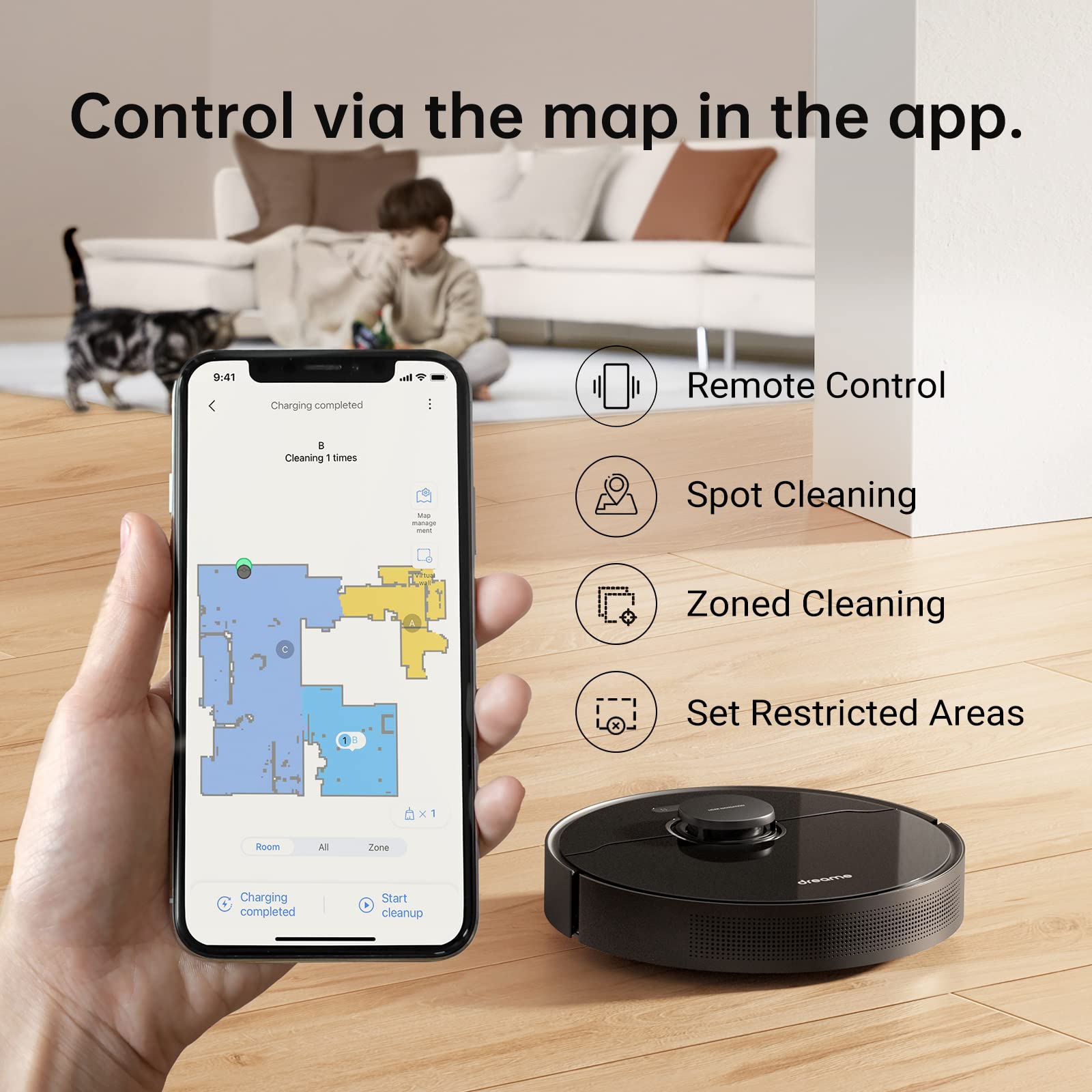 【Appliances】Robot Vacuum, Robotic Vacuum with 4000Pa Strong Suction for Pet Hair, Carpets Hard Floor