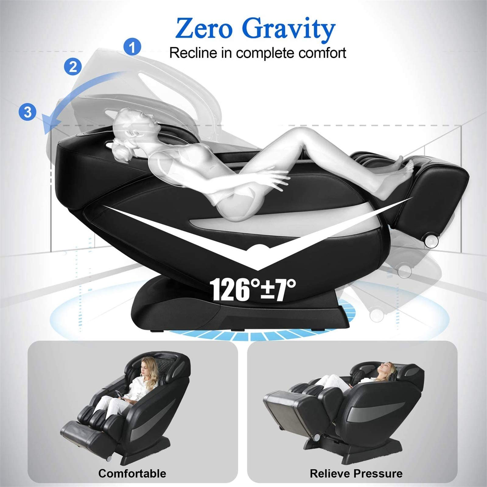 【Furniture】Massage Chair,Zero Gravity SL Track Massage Chairs, Full Body Shiatsu Massage Chair Recliner