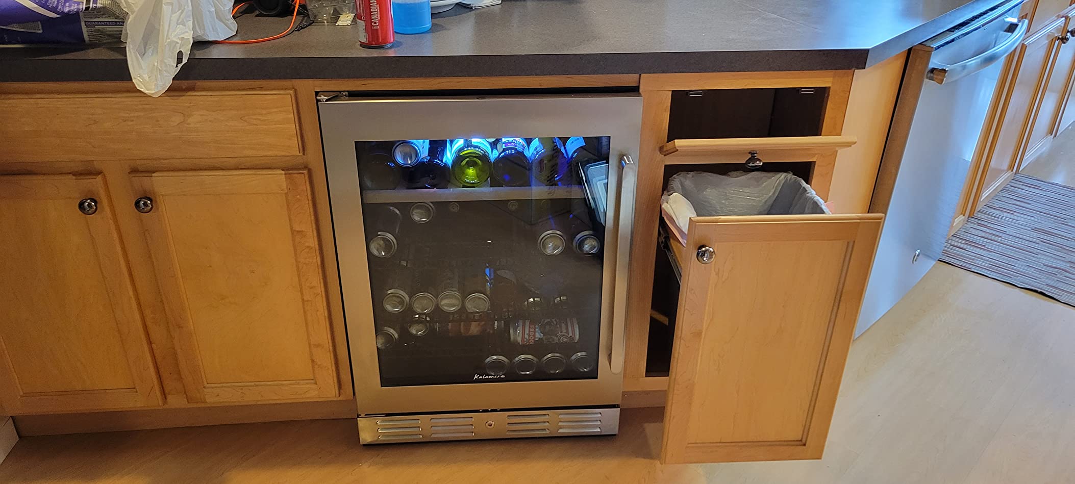 【Appliances】Kalamera 24'' Wine Cooler Refrigerator 46 Bottle Dual Zone Built-in or Freestanding Fridge