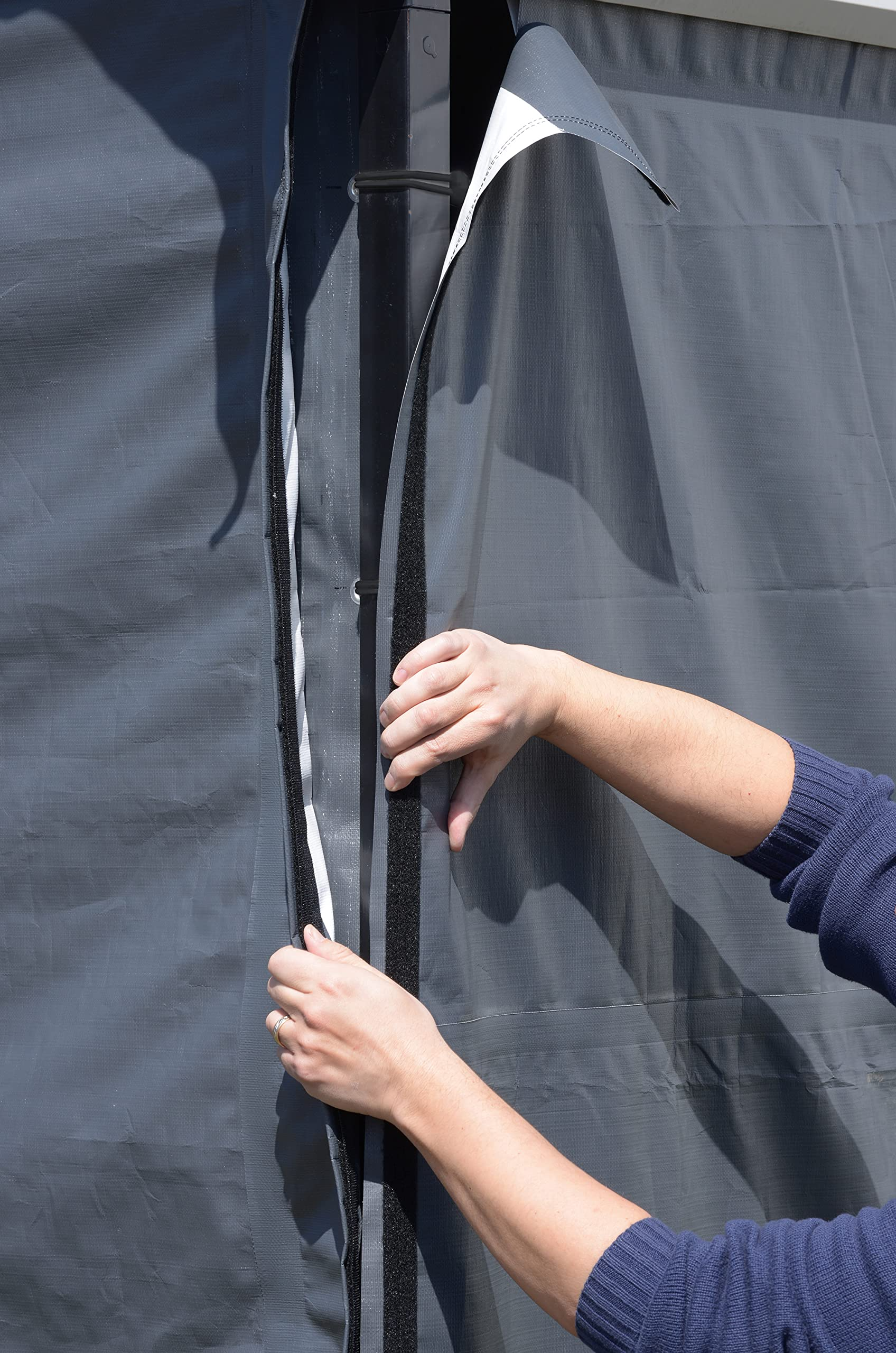 【Home&Garden】10' x 15' x 7' 29-Gauge Carport with Galvanized Steel Roof Panels & Enclosure Kit, Charcoal