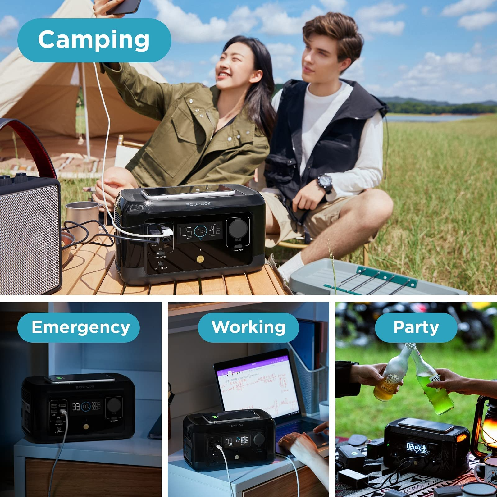 【Appliances】River Mini (Wireless) 210Wh Portable Power Station, Fast Charging, Sports AC, DC