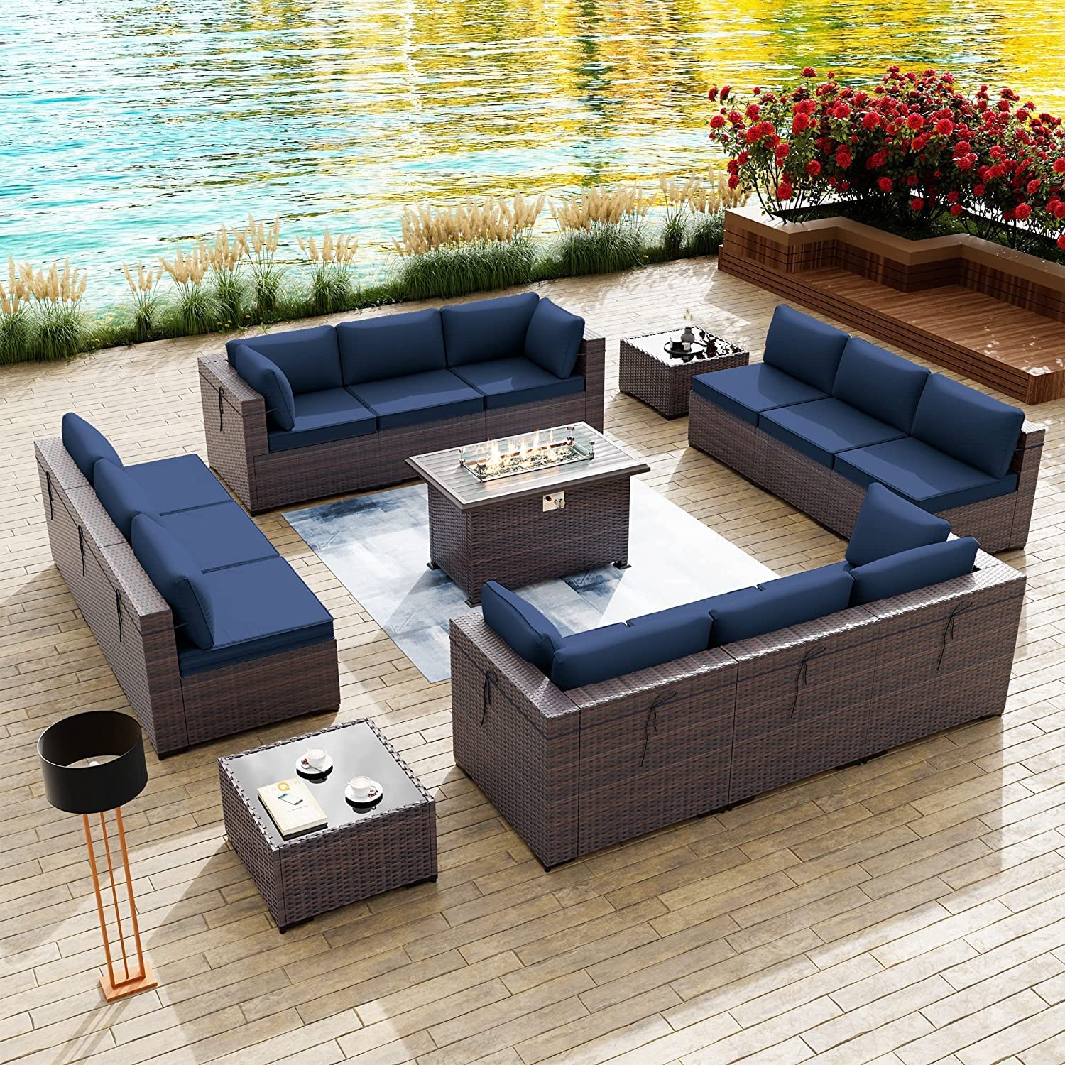 Kullavik 15PCS Outdoor Patio Furniture Set with 43
