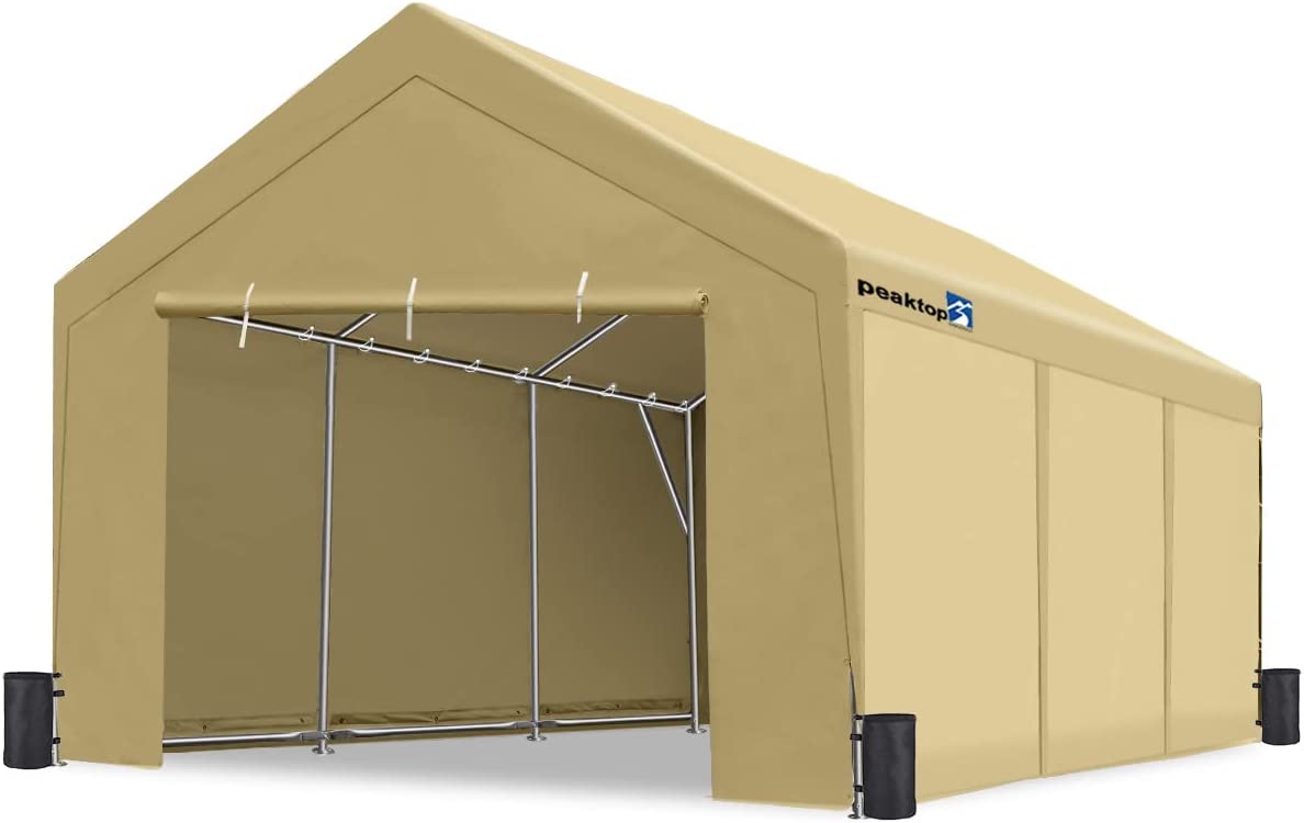 【Home&Garden】12x20 ft Upgraded Heavy Duty Carport with Removable Sidewalls, Portable Car Canopy, Garage Tent