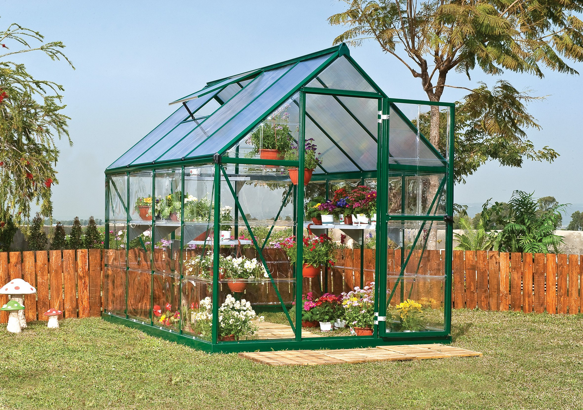【Home&Garden】【BS】Canopia Hybrid 6' x 8' Greenhouse - Forest Green