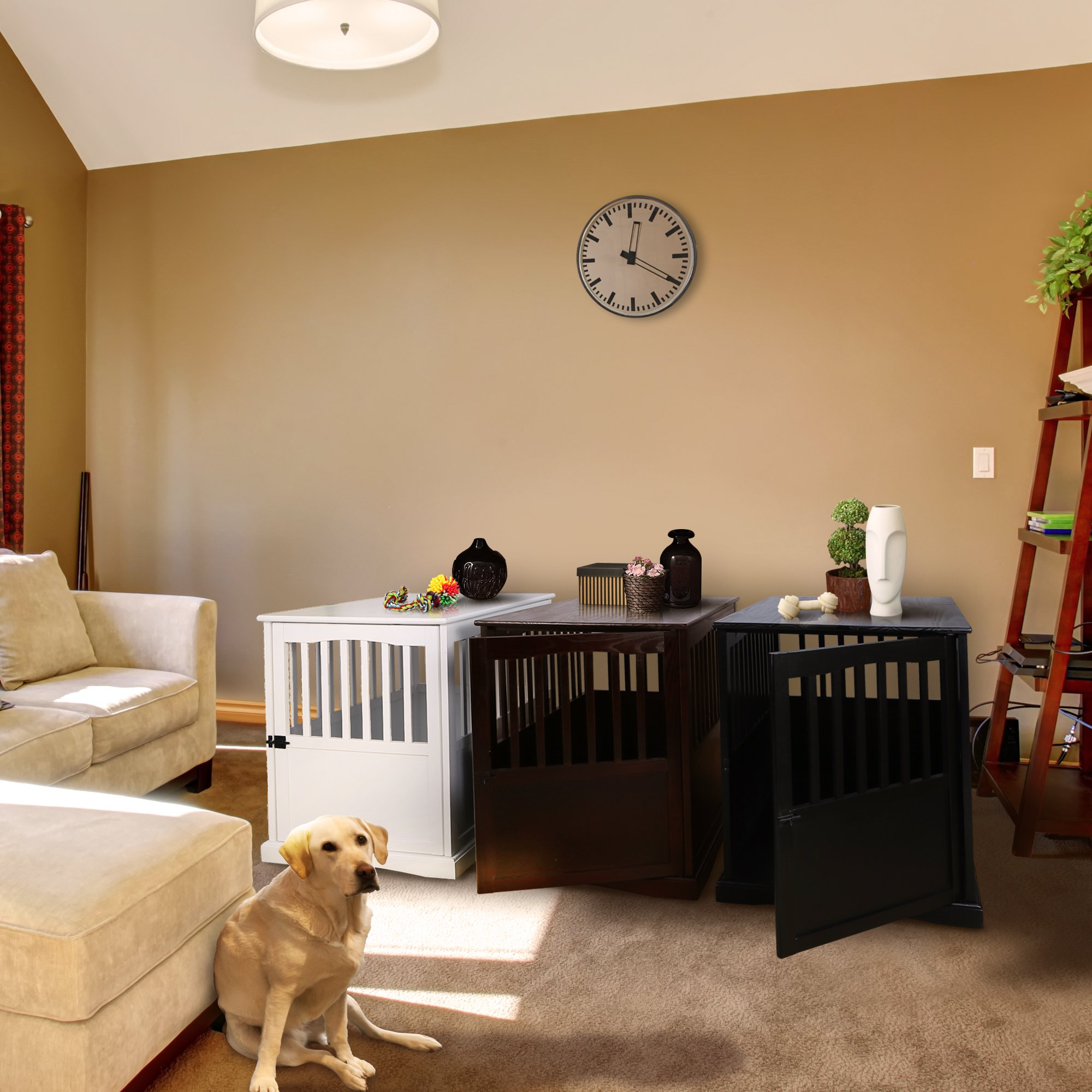 【Home&Garden】Wooden Large Pet Crate, End Table, Black