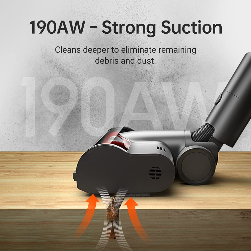 【Appliances】Cordless Vacuum Cleaner, 90min Long Runtime, 190 AW Robust Suction for Hard Floor Stairs
