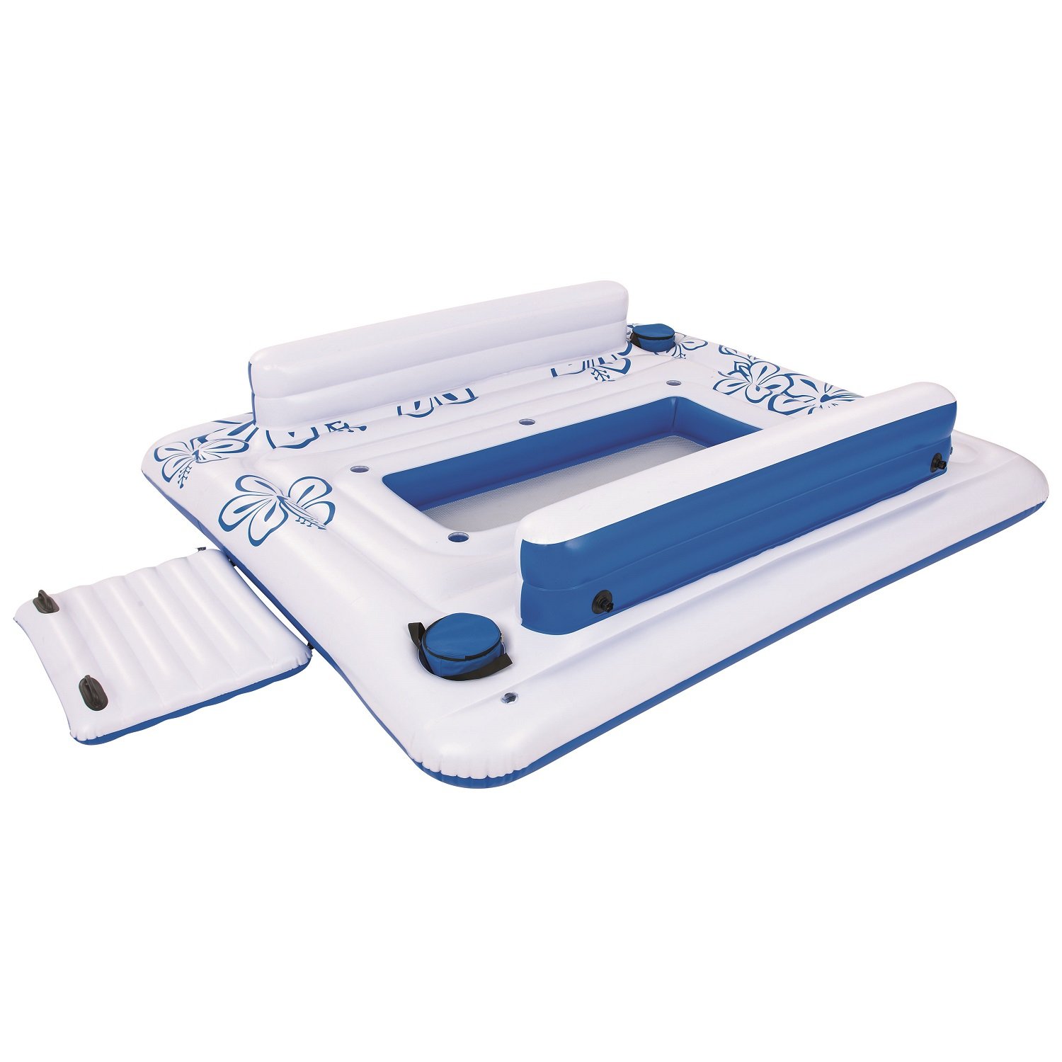 【Island Water Floating Lounger】 6-person inflatable party chair, backrest and removable sun visor《NO8》