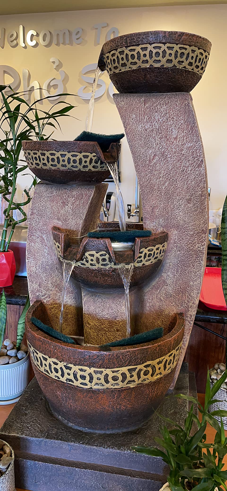 【Décor】Four Bowl Outdoor Floor Water Fountain 41