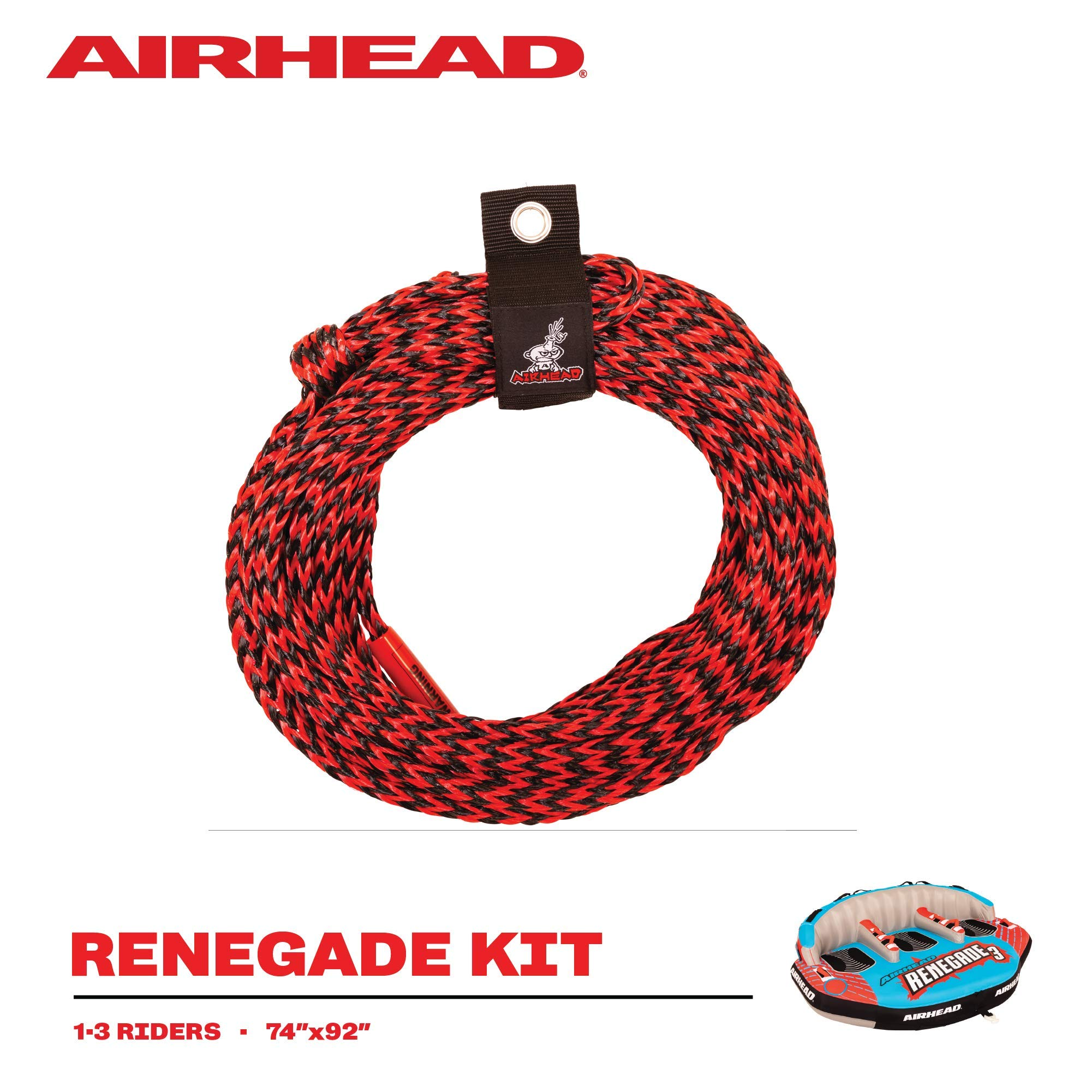 【Sports&Outdoors】3 Person Inflatable Towable Water Tube Seat Rider Boating Tubing Kit for Kids and Adults