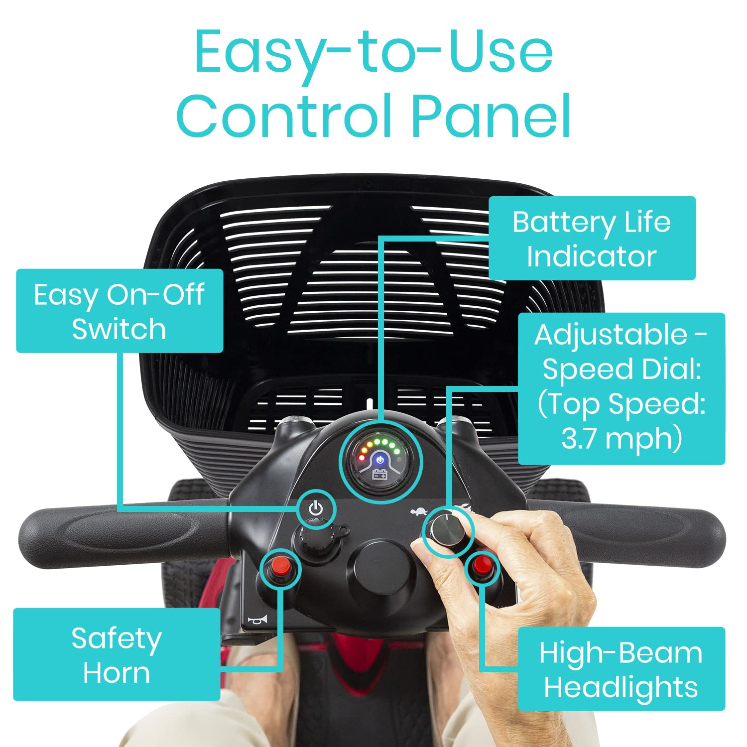 【Sports&Outdoors】Vive 4 Wheel Mobility Scooter - Electric Powered Wheelchair Device