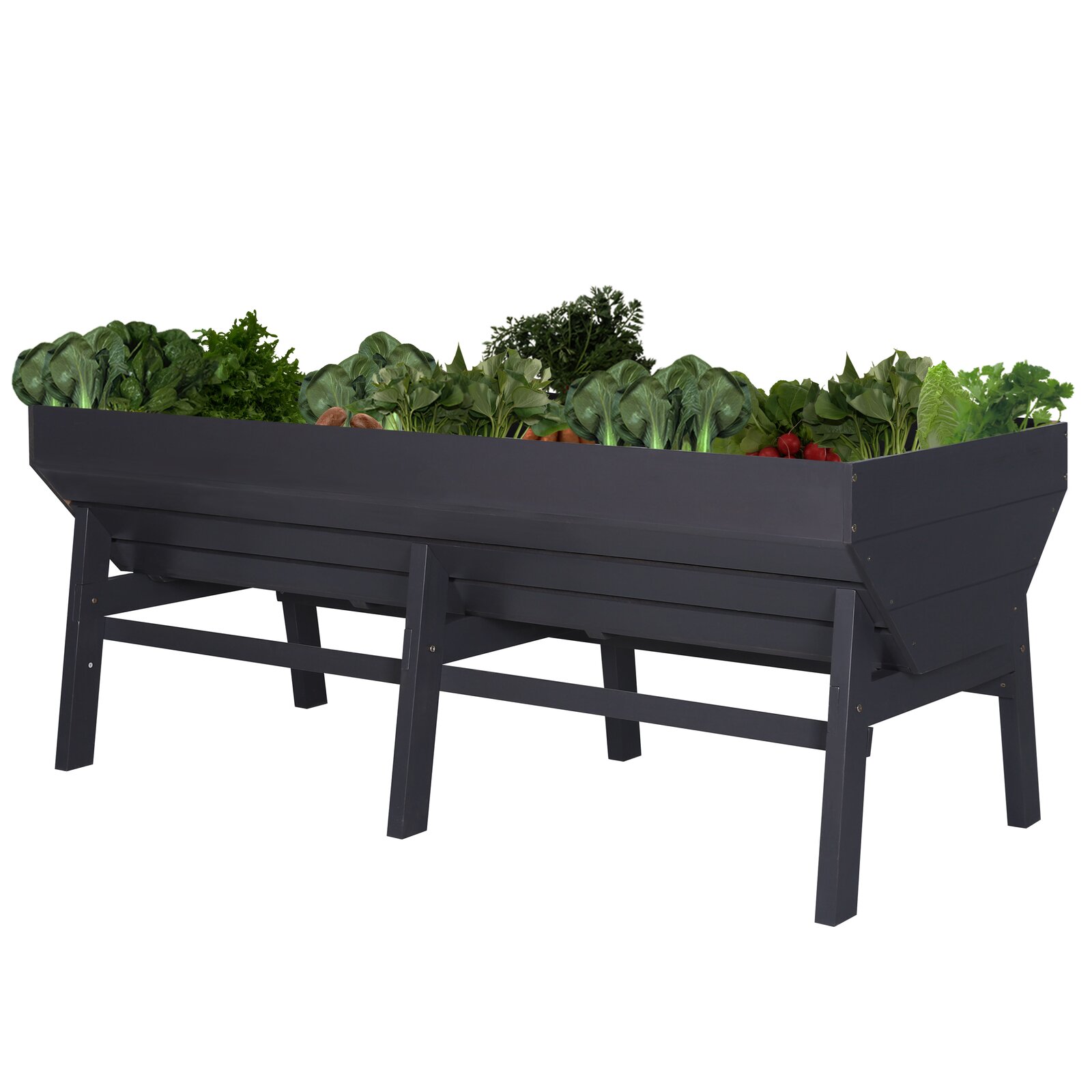 【Home&Garden】Longley Guarani Wood Elevated Planter