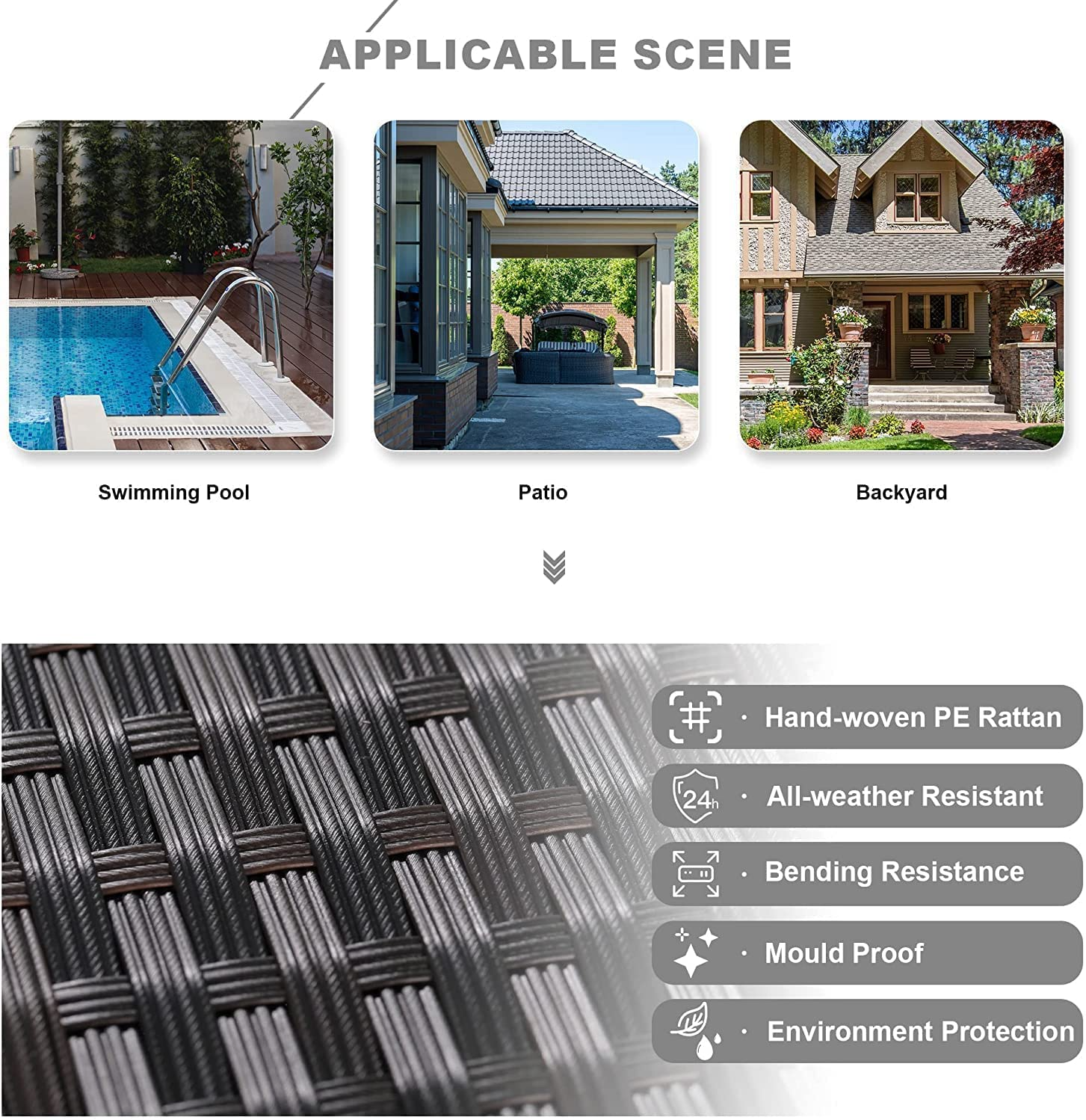 Kullavik 15PCS Outdoor Patio Furniture Set with 43