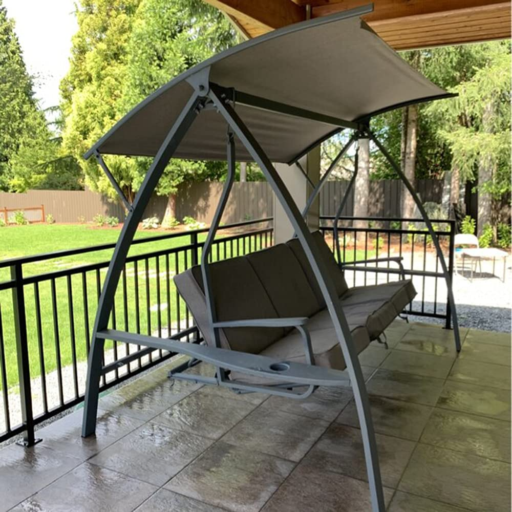 【Home&Garden】【BS】3 Person Patio Swinging Bench Chair 3-Seat Daybed Porch Swing Seater Outdoor Porch Swing