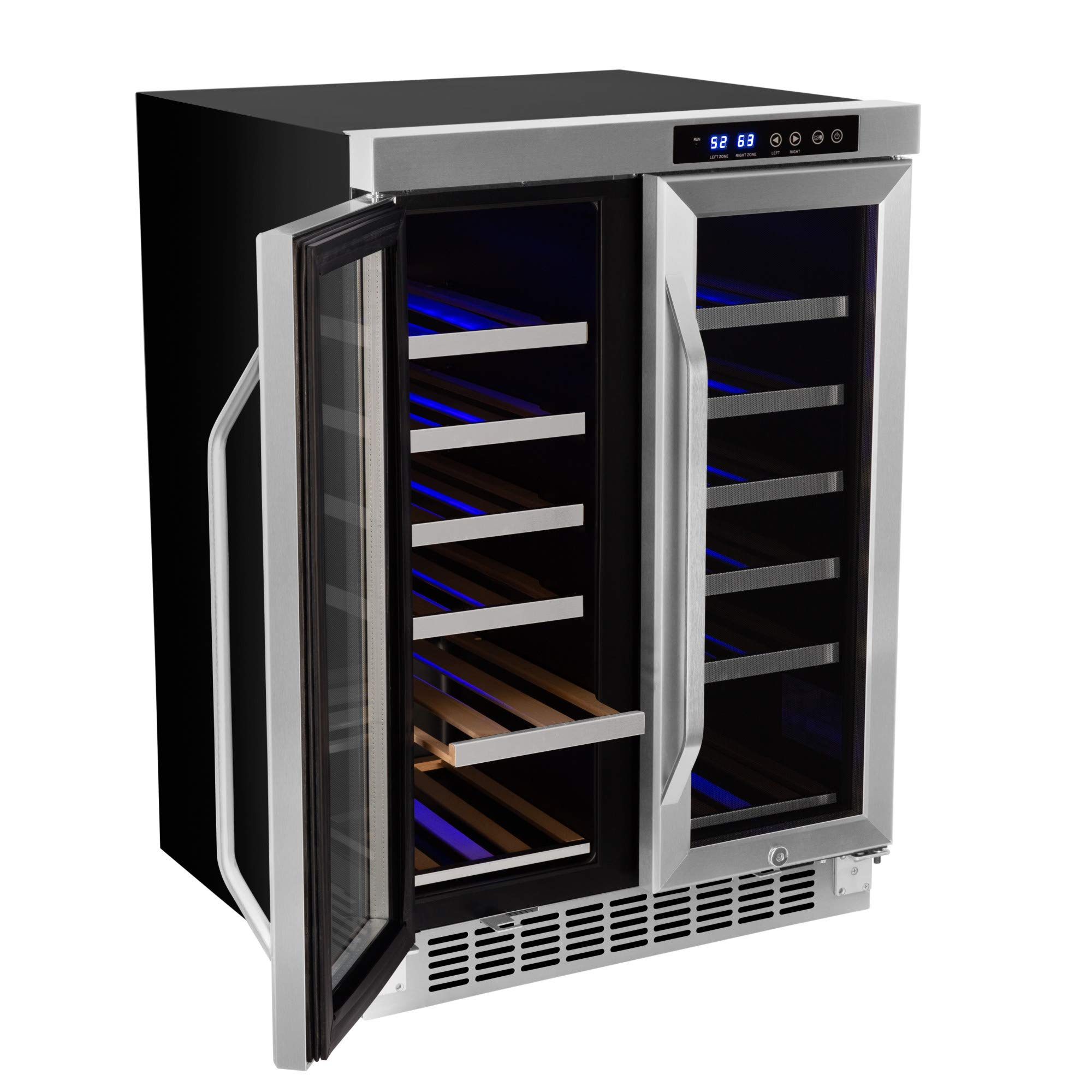 EdgeStar 36 Bottle Built-In Dual Zone French Door Wine Cooler
