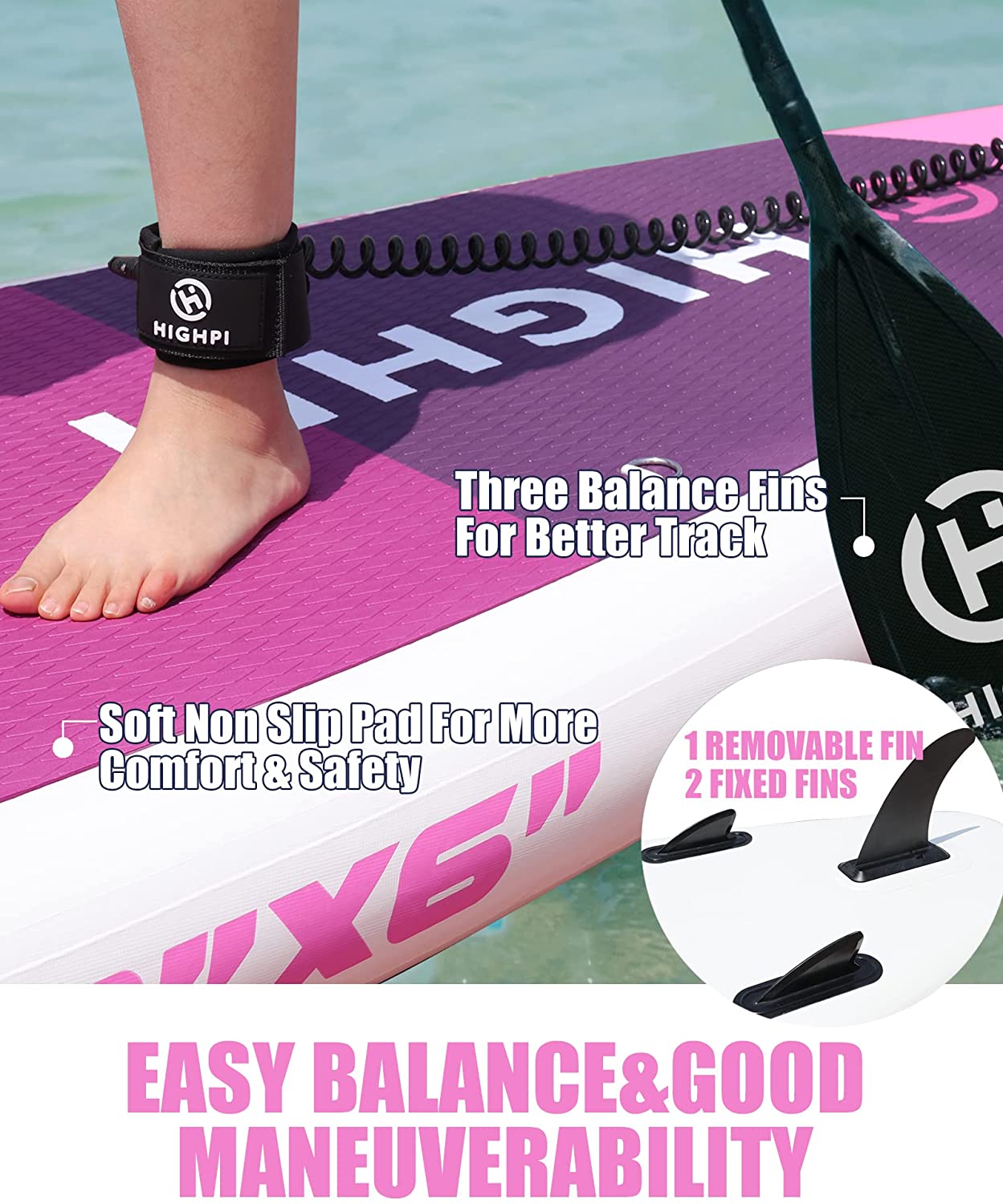 【Sports&Outdoors】Highpi Inflatable Stand Up Paddle Boards, 10’6”11′ Ultra-Light SUP for All Skill Levels