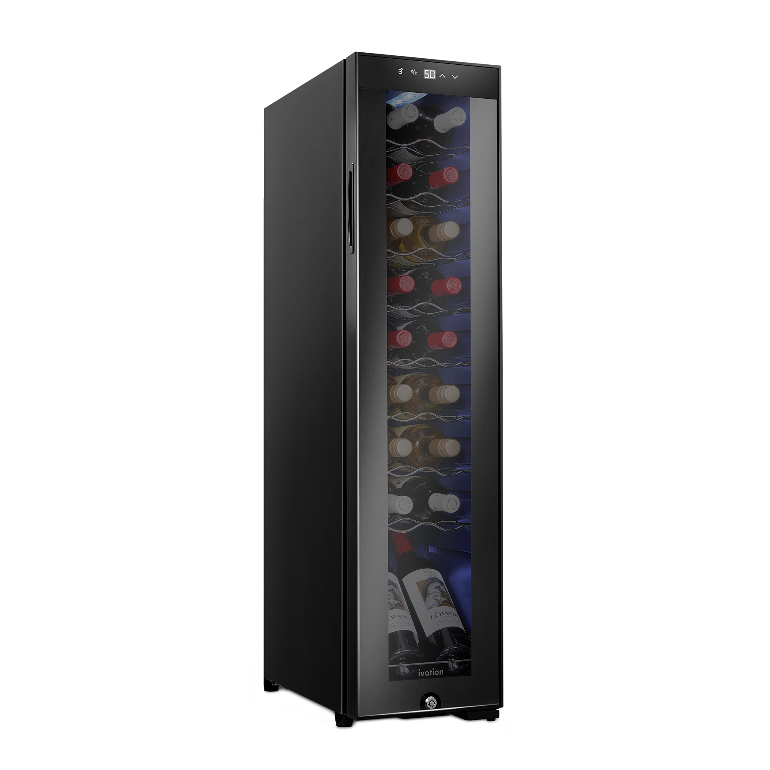 【Appliances】Ivation 12 Bottle Compressor Wine Cooler Refrigerator w/Lock, Large Freestanding Wine Cellar