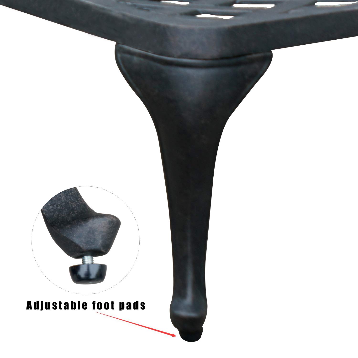 【Home&Garden】Chaise Lounge Outdoor Chair with Cushions, Aluminum Pool Side Sun Lounges with Wheels