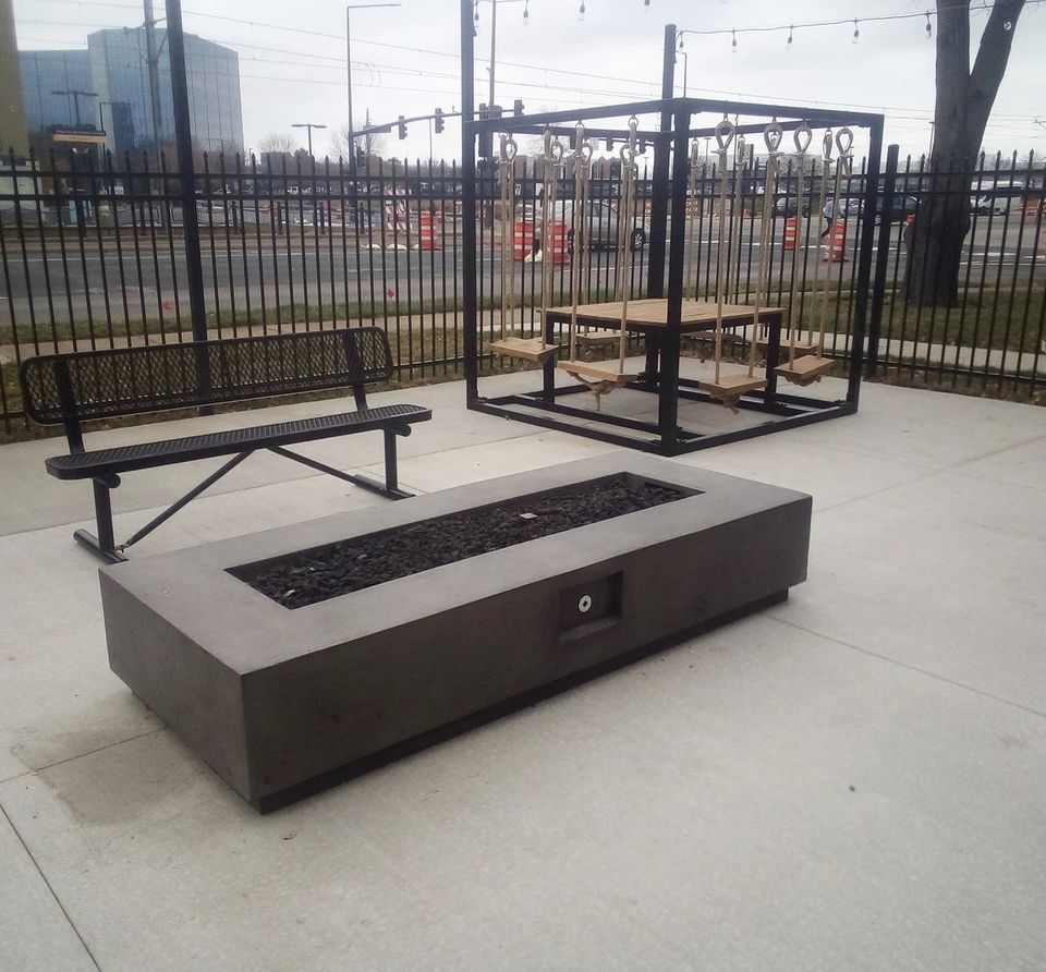 8 Seater Solid Oak & Steel Hand Made Swing Table