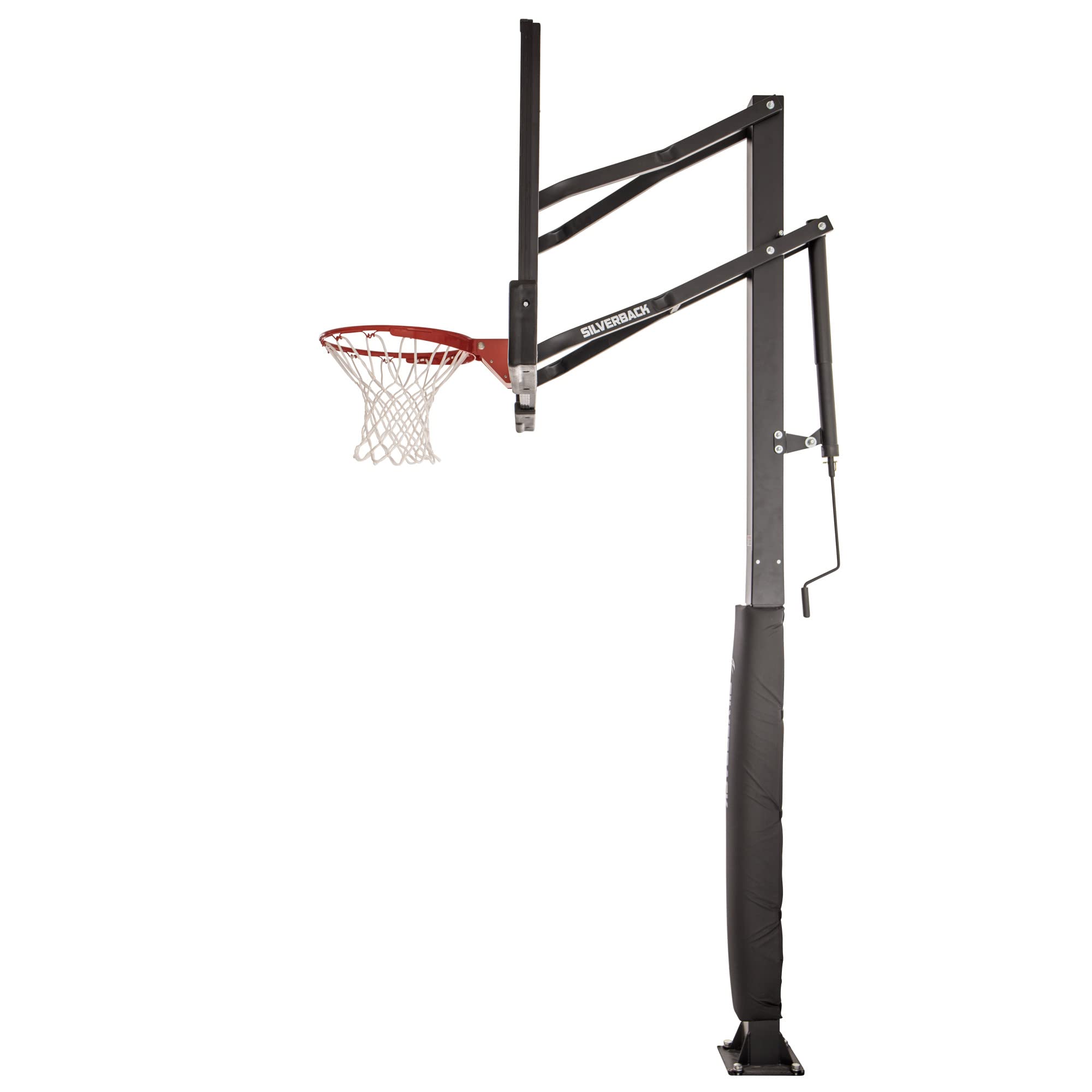 【Sports&Outdoors】Silverback In-Ground Basketball Hoop with Adjustable-Height Tempered Glass Basketball Goal Backboard