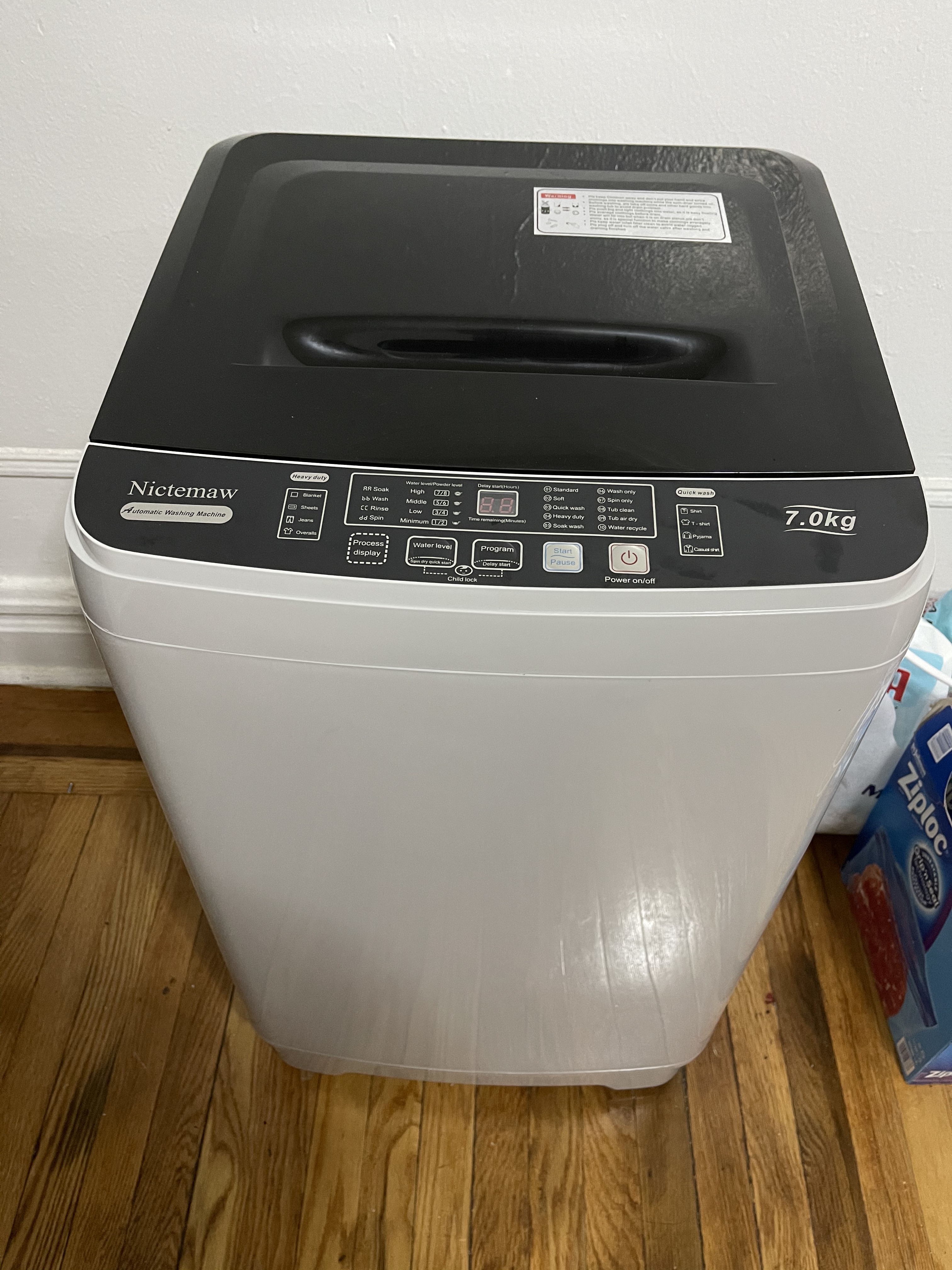 【Appliances】Portable Washer Nictemaw 17.8Lbs Capacity Full-Automatic Washer Machine 1.9 Cu.ft