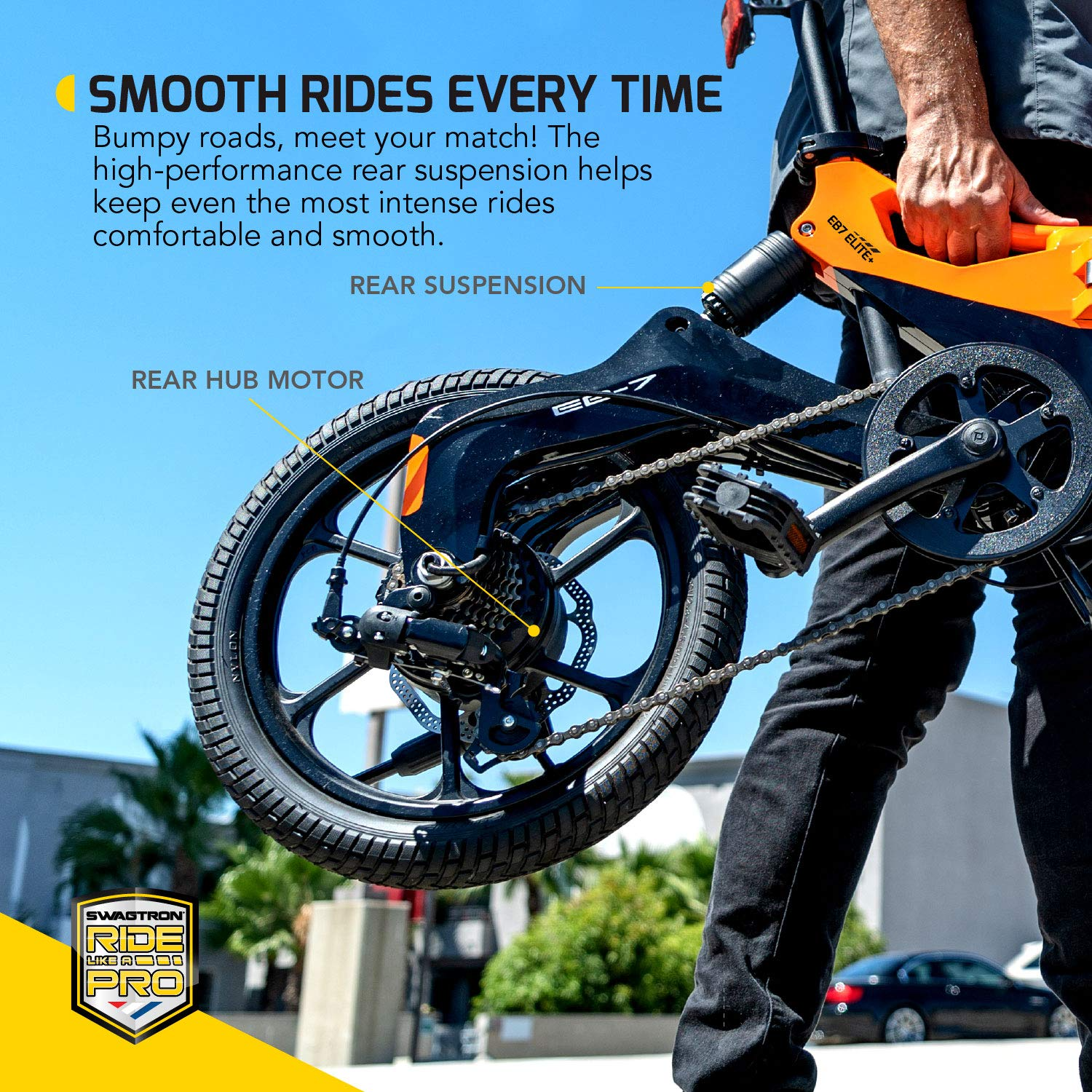 【Sports&Outdoors】Swagcycle EB-7 Elite Plus Folding Electric Bike with Removable Battery