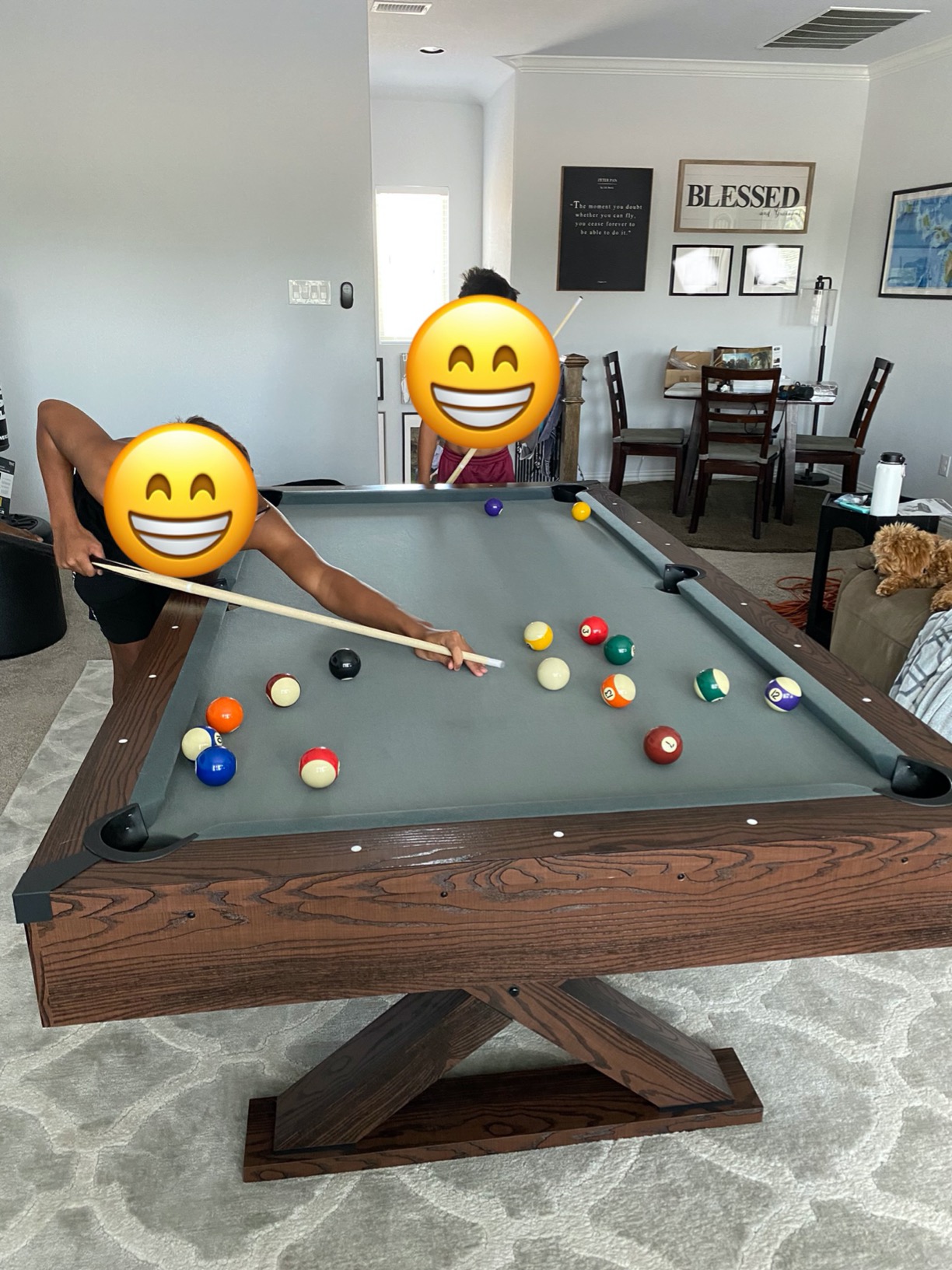 【Sports&Outdoors】Professional Grade Billiard Tables Pool Table, Scratch Resistant Luster Long Finish