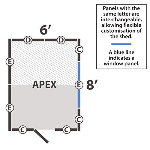 【Storage Shed】【BS】Mercia Wooden 8x6 ft Overlap Garden Shed