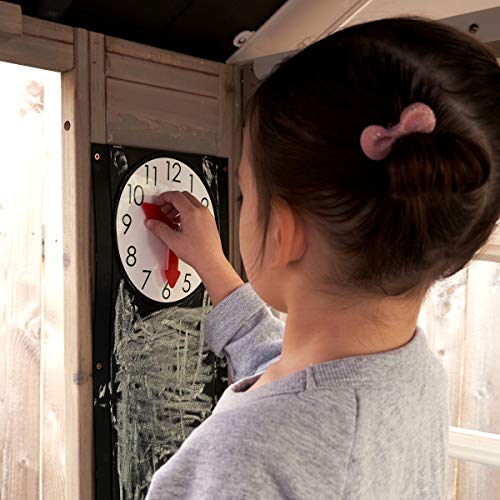 【Baby&Kids】Wooden Outdoor Playhouse, Ringing Doorbell, Mailbox and Awning, Gift for Ages 3-10