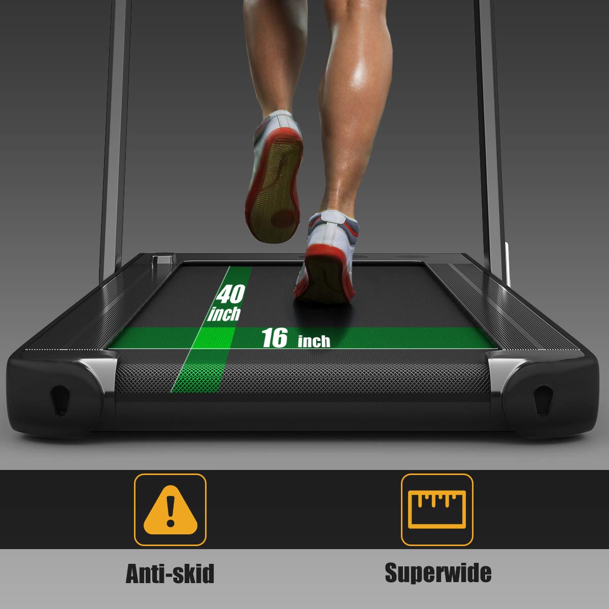 【Sports&Outdoors】2 in 1 Folding Treadmill, 2.25HP Superfit Under Desk Electric Treadmill, Installation-Fre《NO8》