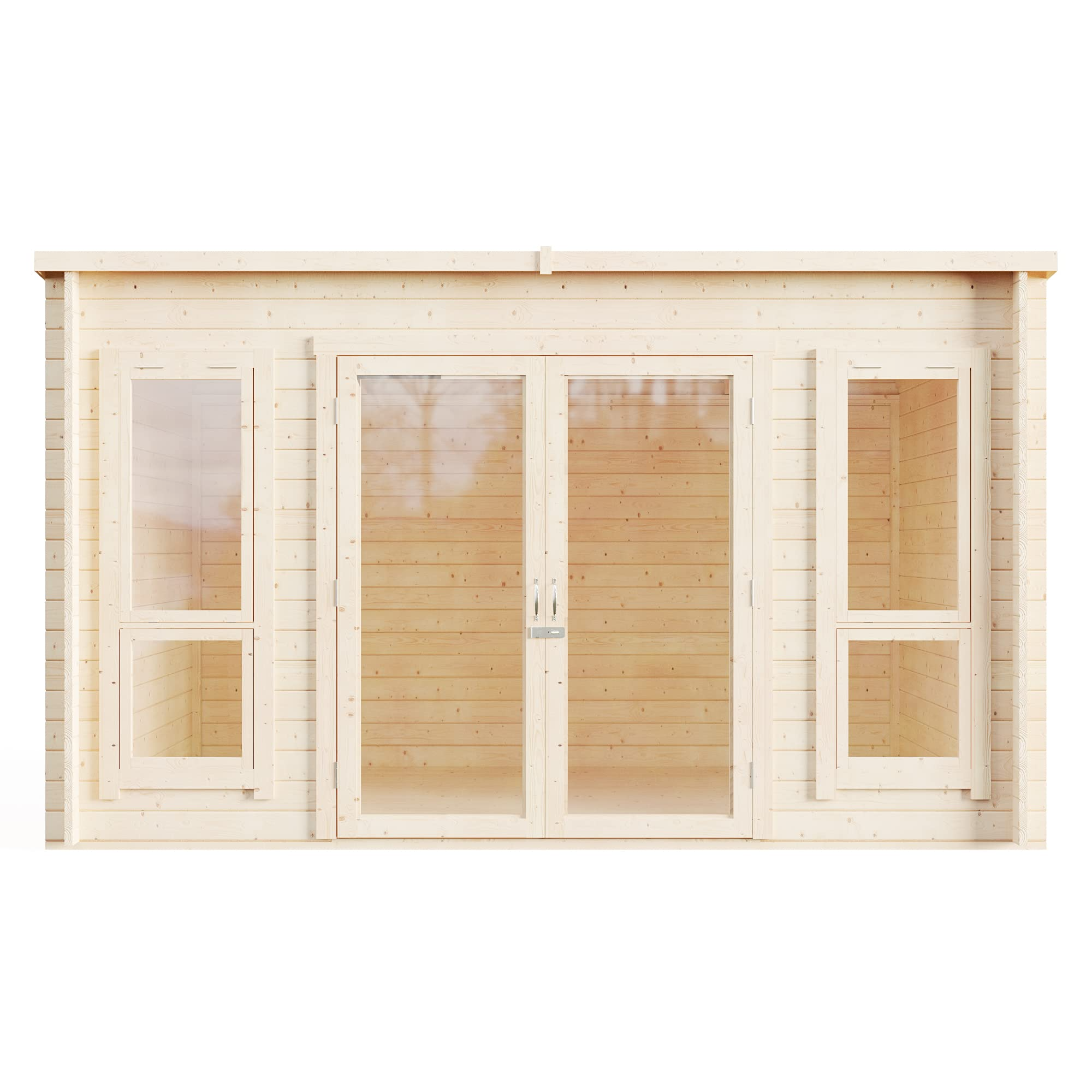 【Home&Garden】12x8 Log Cabin Summerhouse Garden Office Studio Modern Pent Carmen Outdoor Room