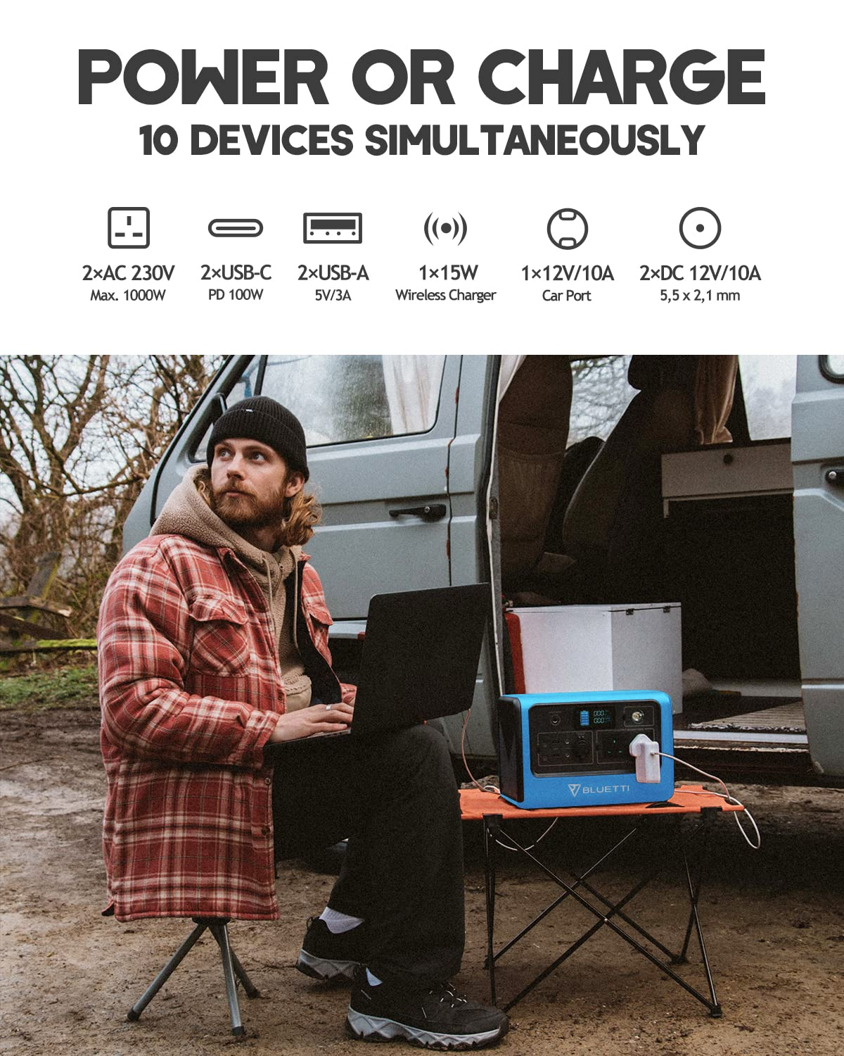 【Appliances】Portable Power Station EB70 1000W Solar Generator 716Wh Backup LiFePo4 Battery