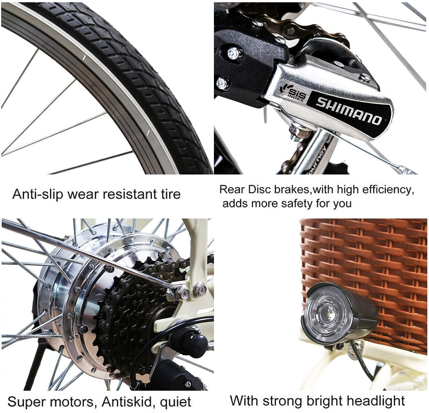 【Sports&Outdoors】Electric Bike for Adult 350W Ebike 18-22MPH 45-60 Miles 26