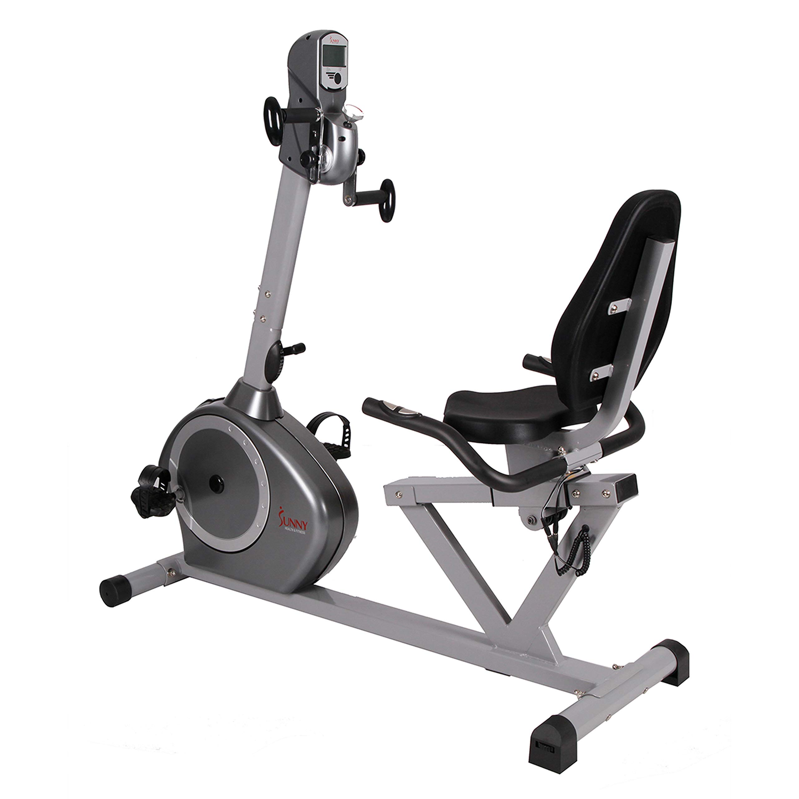 【Sports&Outdoors】Sunny Health & Fitness Recumbent Bike SF-RB4631 with Arm Exerciser, 350lb, Gray