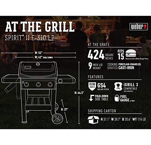 【Appliances】Weber Spirit II E-310 3-Burner Liquid Propane Grill