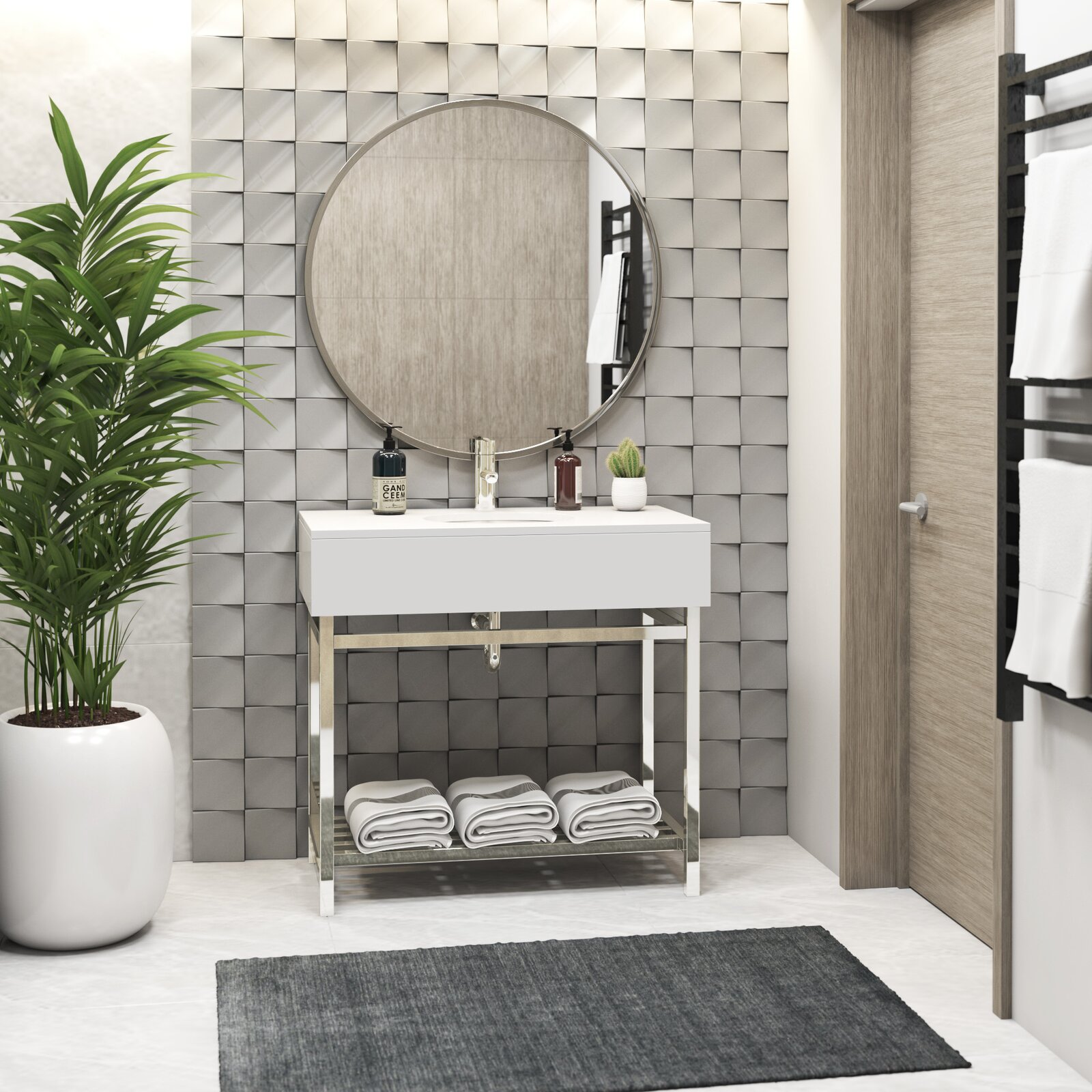 【Home Improvement】Whittier 36” Single Bathroom Vanity Set