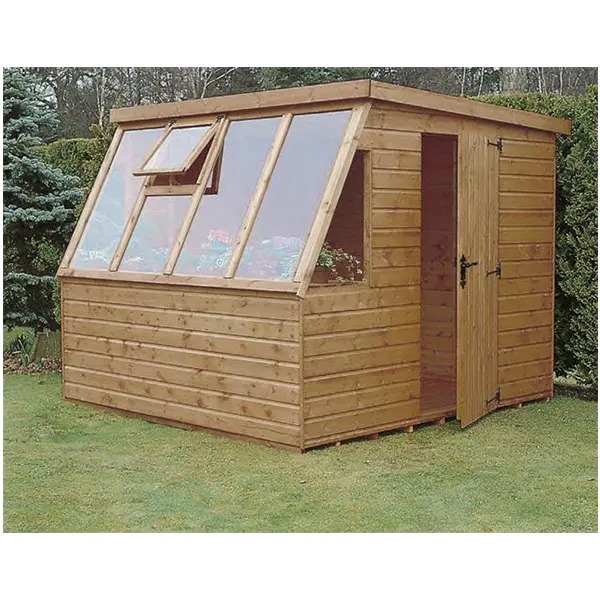 【Home&Garden】【BS】12 x 8 ft Garden Storage Shed Double Door Wooden Potting Shed Greenhouse