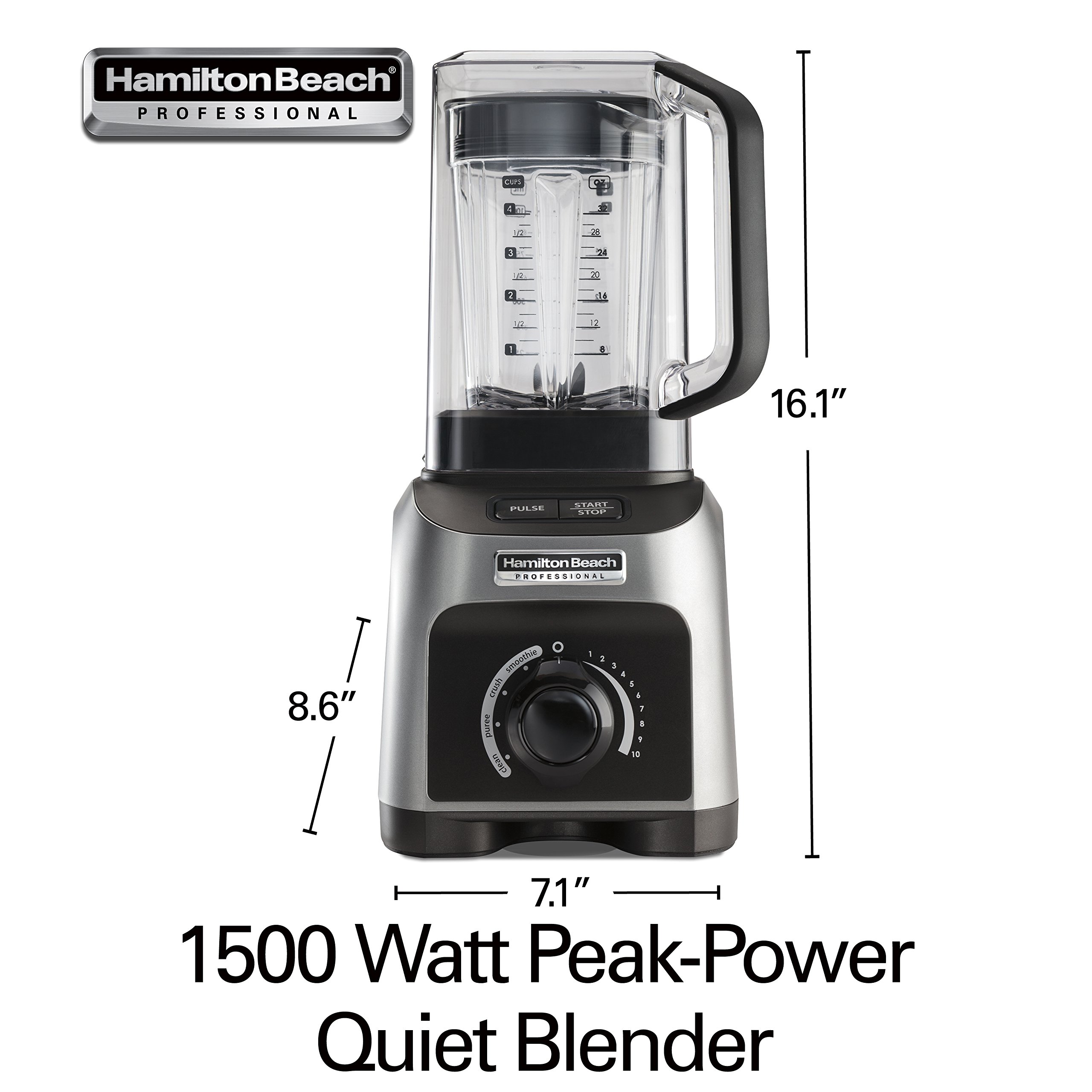【Appliances】Quiet Shield Blender, Silver, 1500w