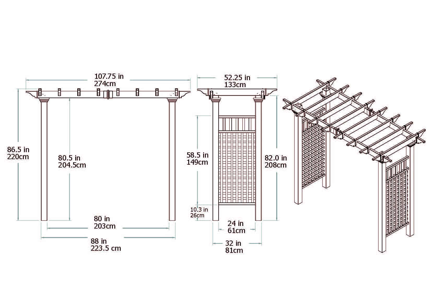 【Home&Garden】Fairfield Grande 111 x 86 Vinyl Arbor